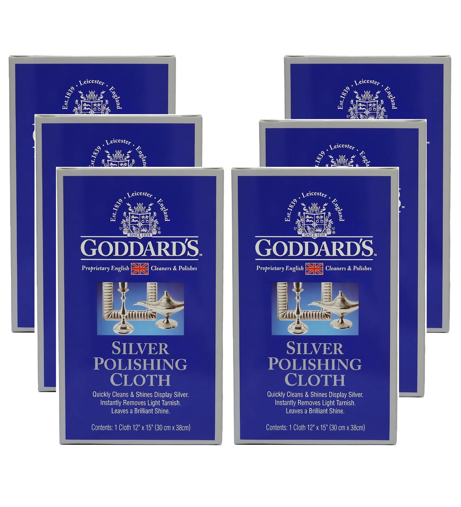 Goddard's Cotton Silver Polishing Cloth - Clean & Shine Silver Jewelry Gold Dinnerware & Antiques | Case Pack of 6 - Buy Online on GoSupps.com