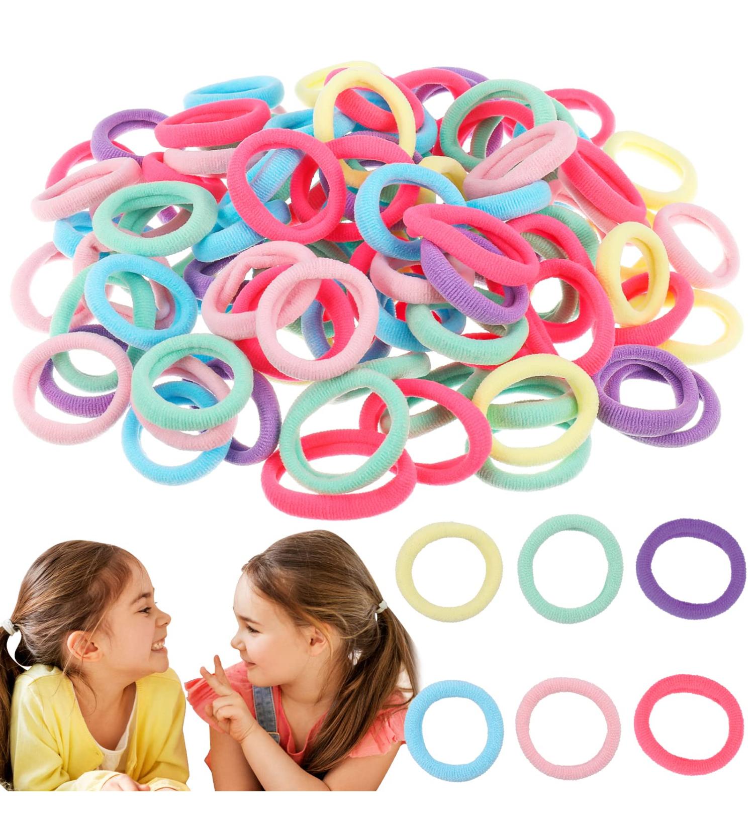 zhoushengmeizhuang 100 Pieces Hair Ties for Baby Girls Toddler Kids Hair Ties Soft Elastic Hair Bands Mini Ponytail Holders Baby Seamless Hair Bands for Kids - Buy Online on GoSupps.com