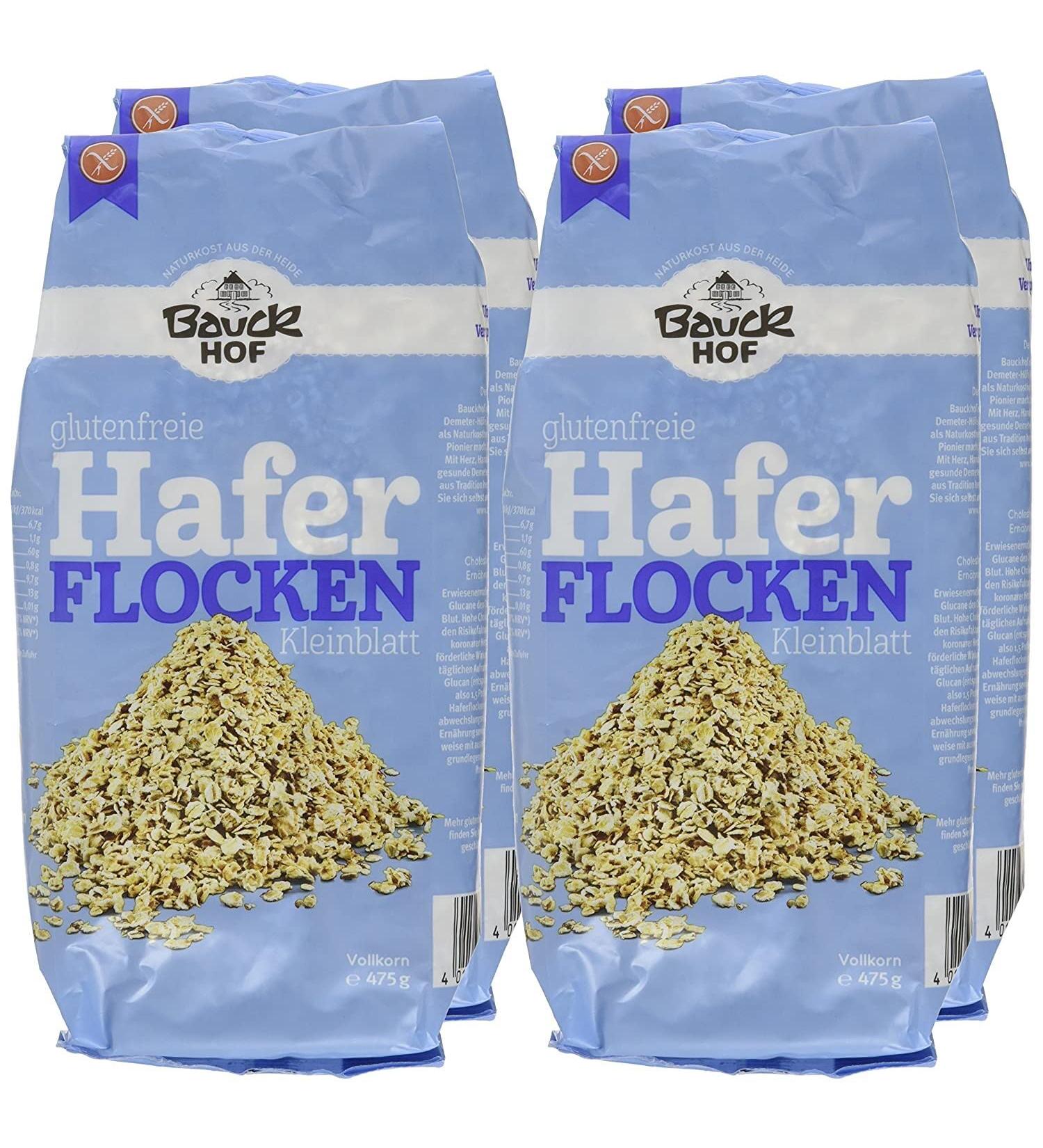  Bauck Bauckhof Gluten-Free Small Oat Sheets (4 x 475g) - Organic - Buy Online on GoSupps.com