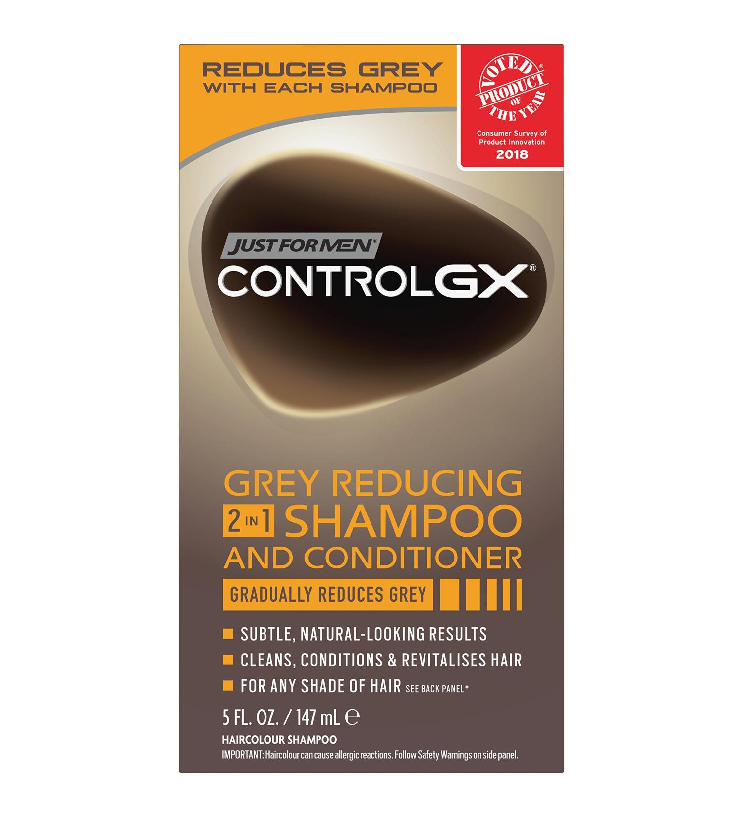 Just For Men Control GX 2 in 1 Grey Reducing Shampoo & Conditioner - 5 oz | Best Grey Hair Solution | International Shipping Available - Buy Online on GoSupps.com
