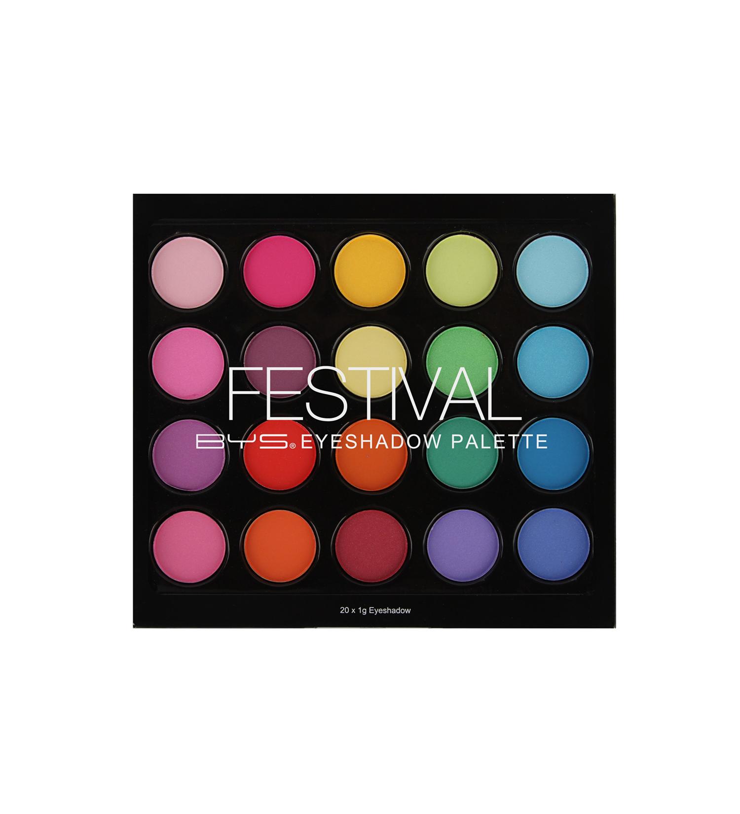 Shop BYS Festival Eyeshadow Palette - 20 Vibrant Shades for International Shipping - Buy Online on GoSupps.com