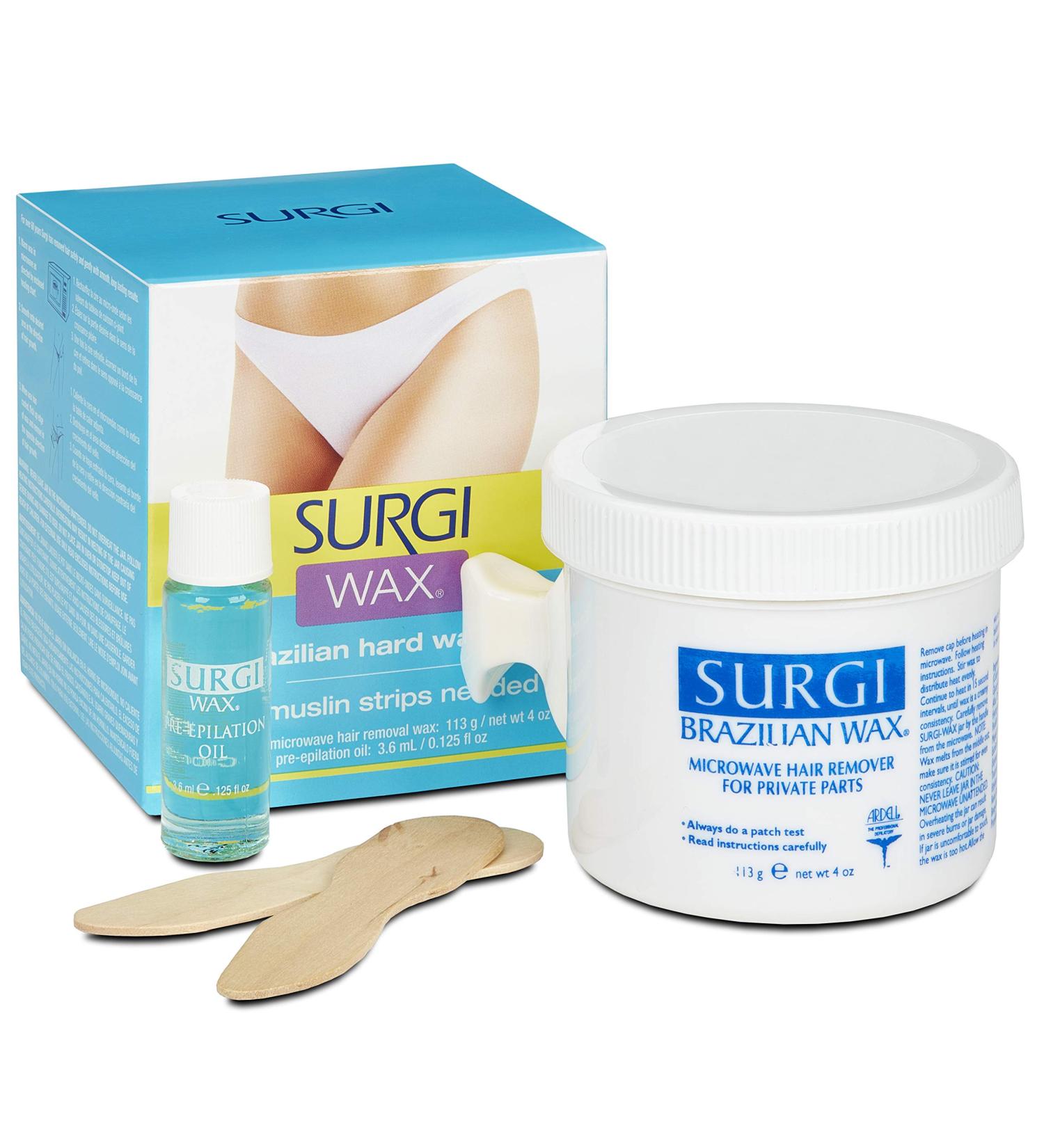 Surgi Wax Brazilian Hard Wax Kit 4oz - Premium Hair Removal for Smooth Skin | Buy Internationally - Buy Online on GoSupps.com