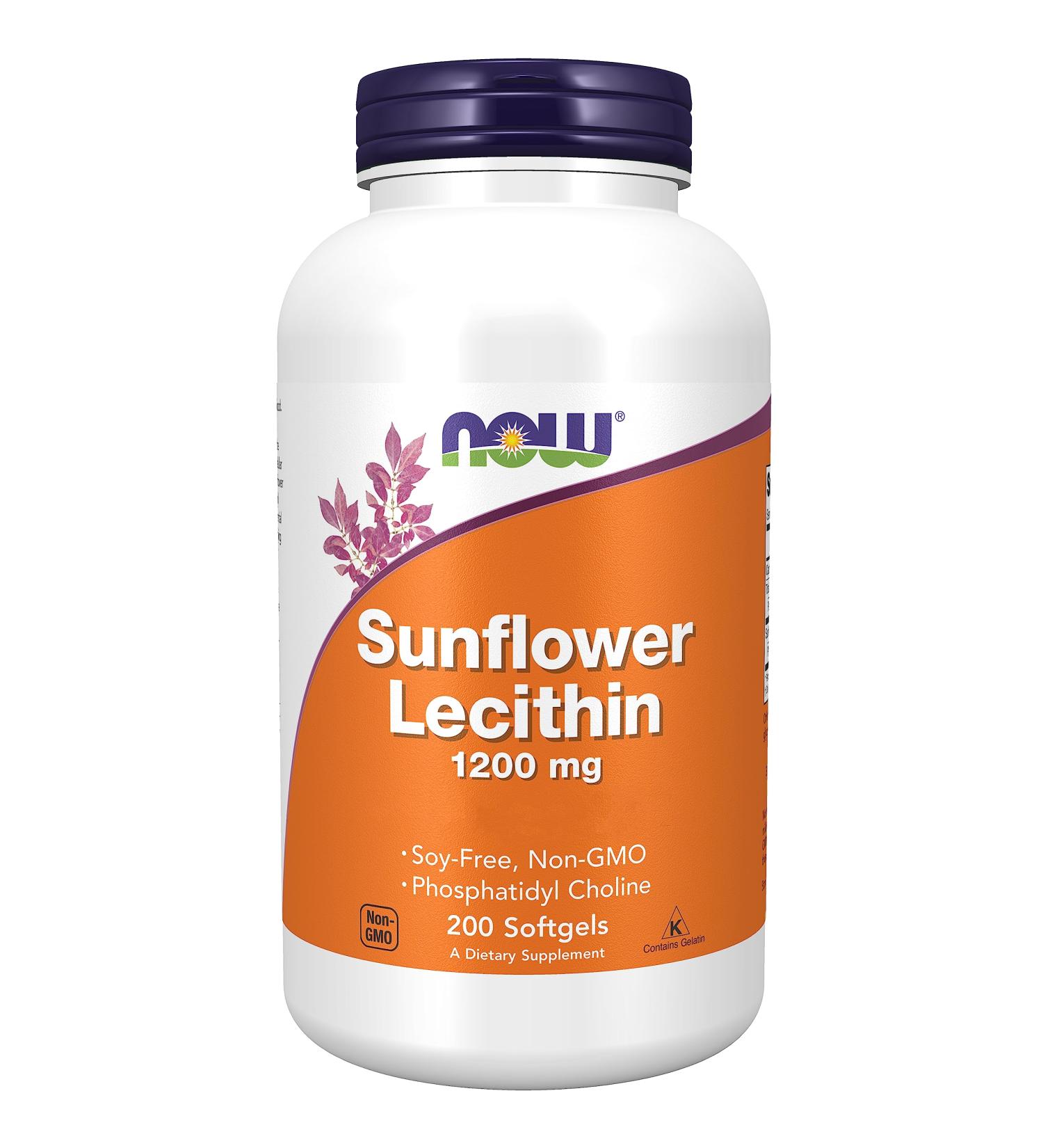 Now Foods Sunflower Lecithin 1200mg 200 Softgels - Lab-Tested, Gluten-Free, Soy-Free - Buy Online on GoSupps.com