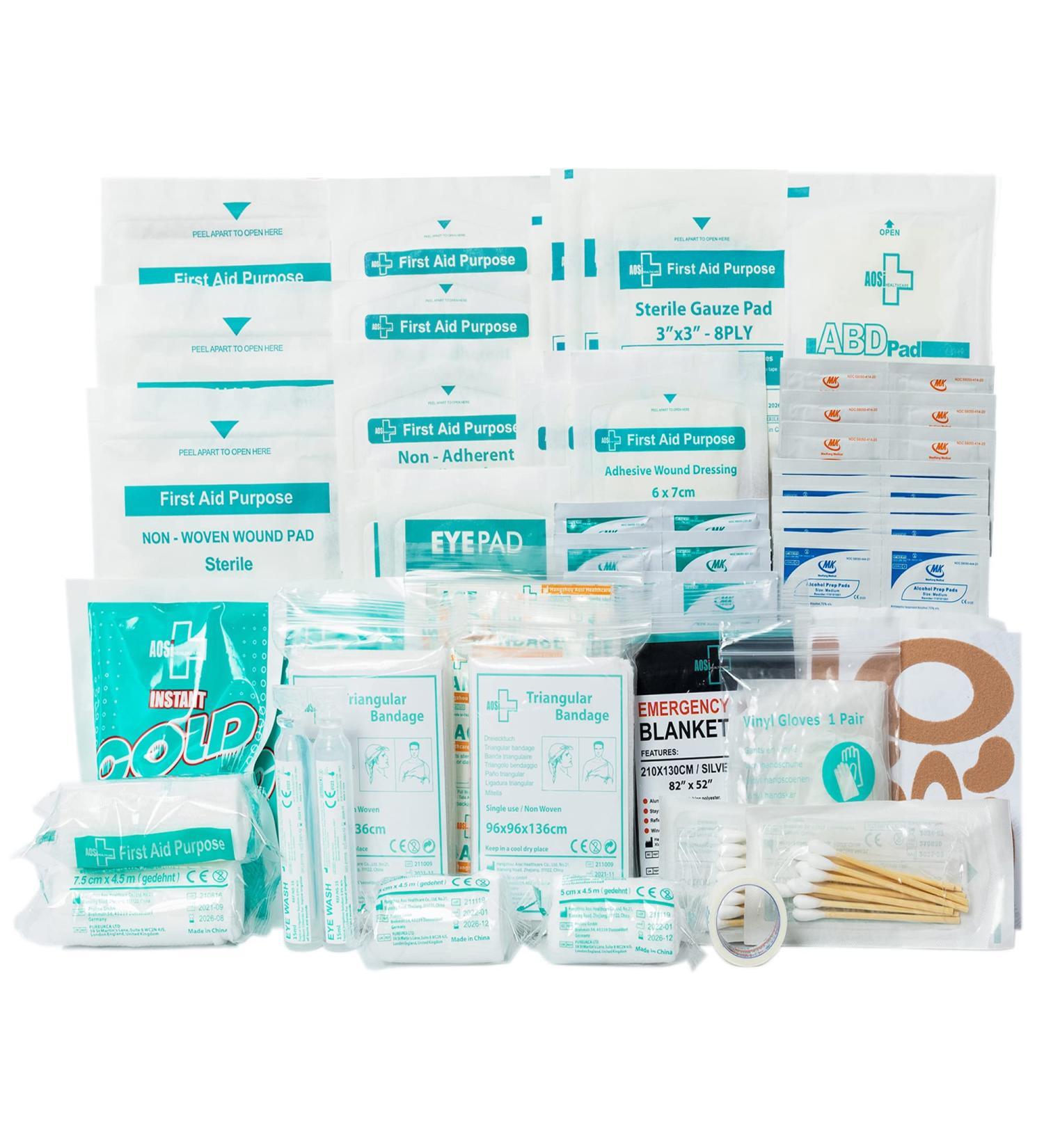 160 Piece First Aid Kit Bag Refill with Eyewash, Cold Pack, Bandages & More - Buy Online on GoSupps.com