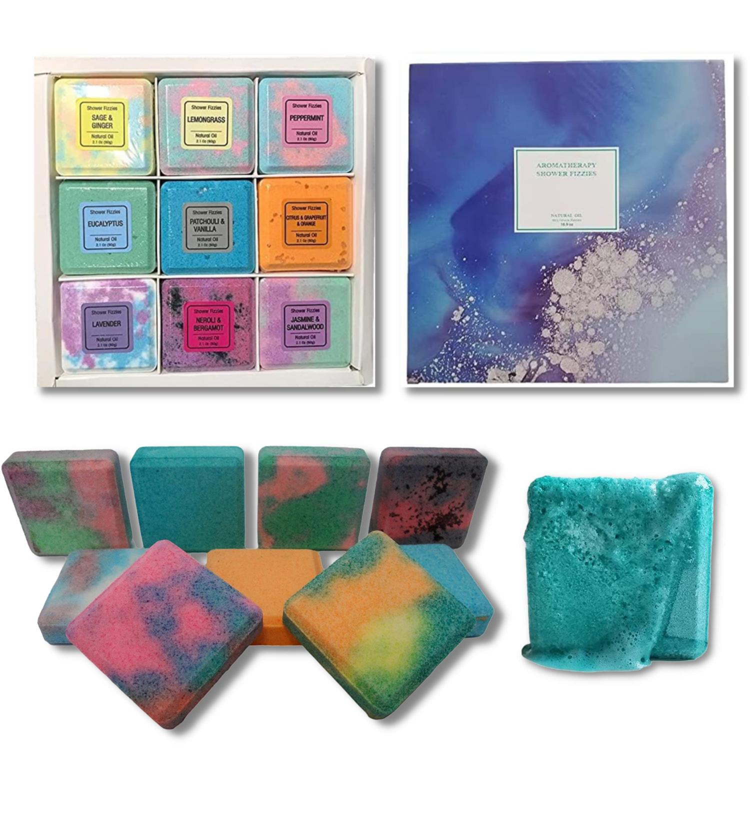 Shower Steamers Variety Pack - 9 Essential Oil Shower Bombs (9 Pack Box) - Buy Online on GoSupps.com