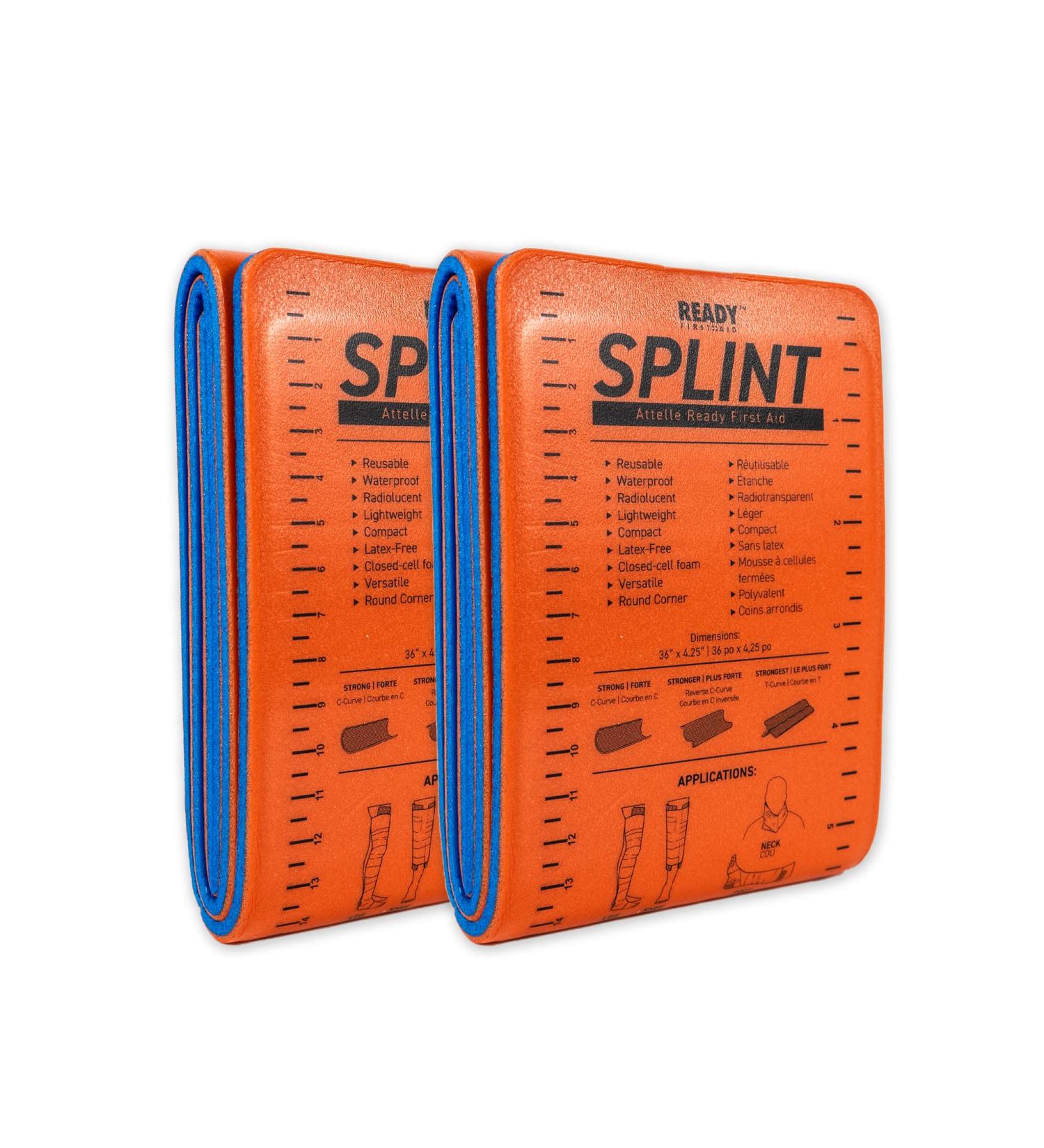 Ready First Aid - Foam Splint (4.25"x36") Aluminum core Lightweight Radiolucent Waterproof Reusable Fracture Splint for Supporting Fractured Injured Limbs in Hiking Camping Adventure (2-Pack) - Buy Online on GoSupps.com