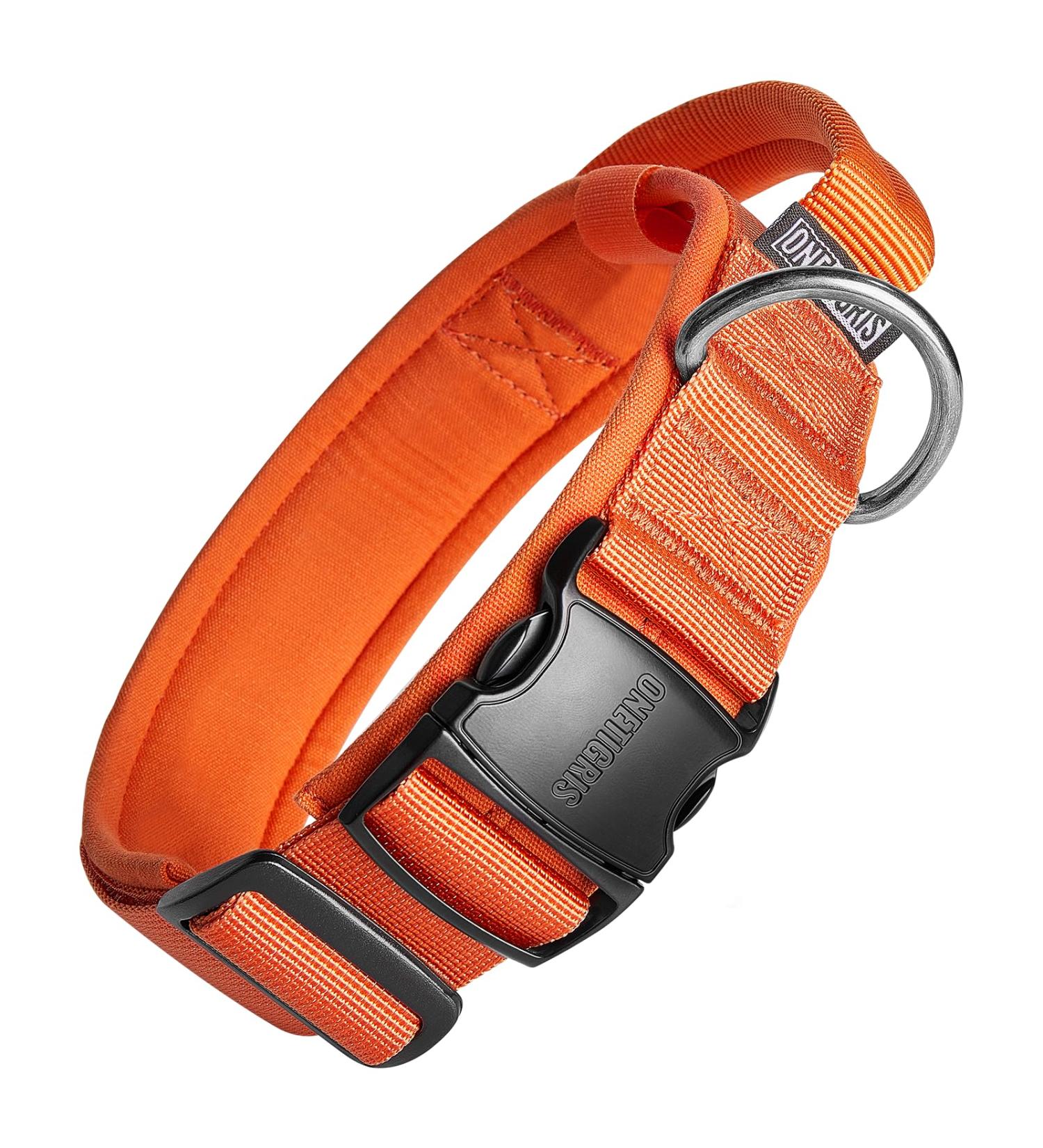 OneTigris Orange Dog Collar with Metal Buckle for Medium Dogs - Durable & Stylish Pet Accessory - Buy Online on GoSupps.com