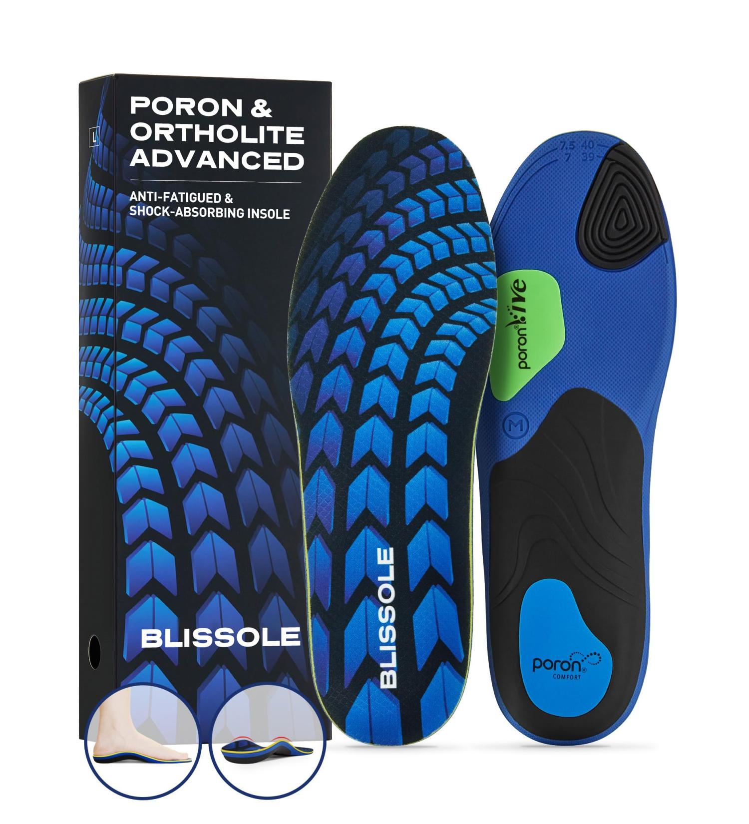Plantar Fasciitis Relief Insoles - Arch Support & Shock Absorption for Flat Feet | Orthotic Inserts for Men & Women - Comfort Fit (S) Men's 5.5-6.5 | Women's 7.5-8.5 - Buy Online on GoSupps.com