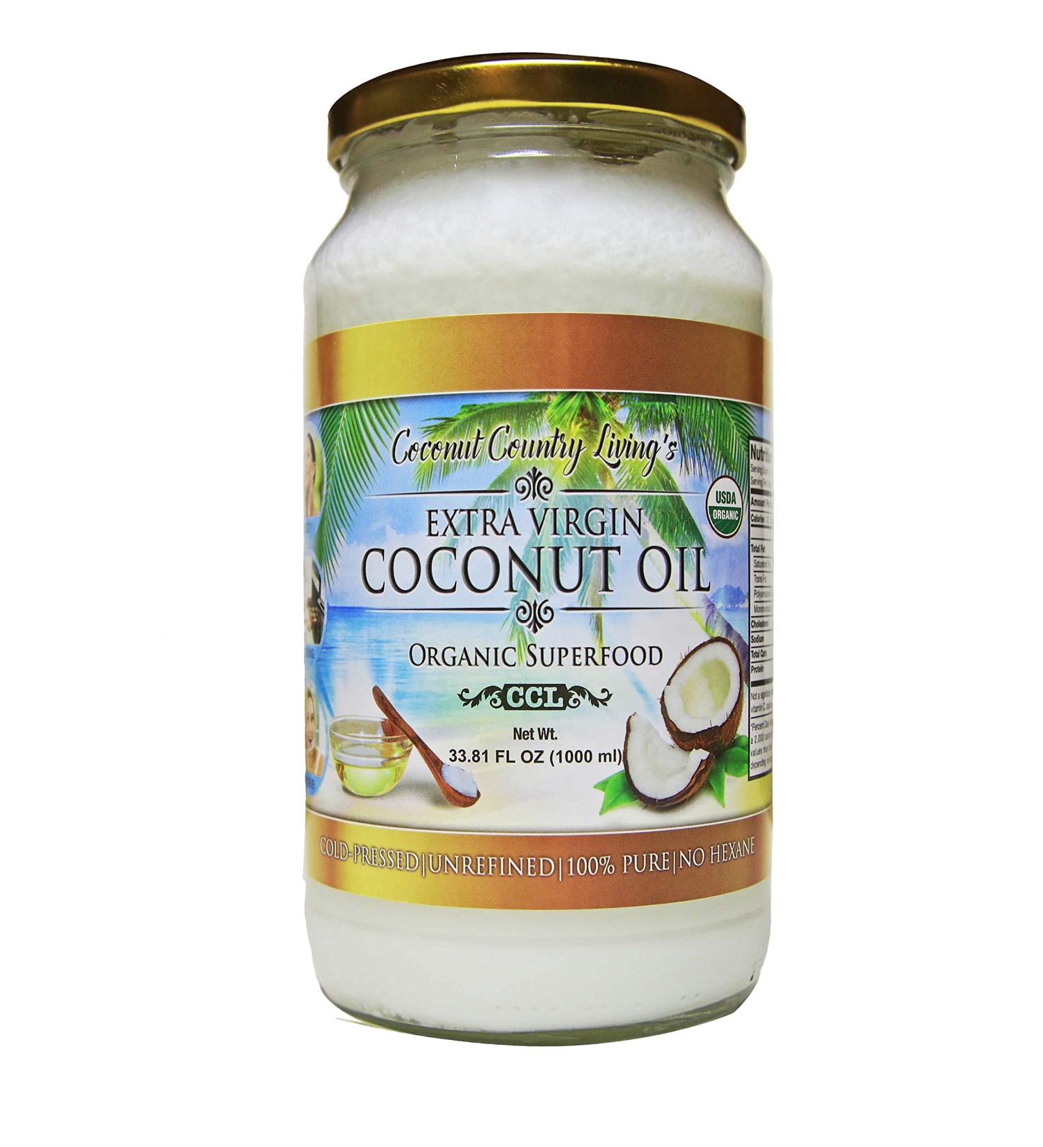 Organic Extra Virgin Coconut Oil 33.81 oz - Cold Pressed, Unrefined Superfood for Hair, Skin, Cooking - Keto & Paleo Diet Friendly - Buy Online on GoSupps.com
