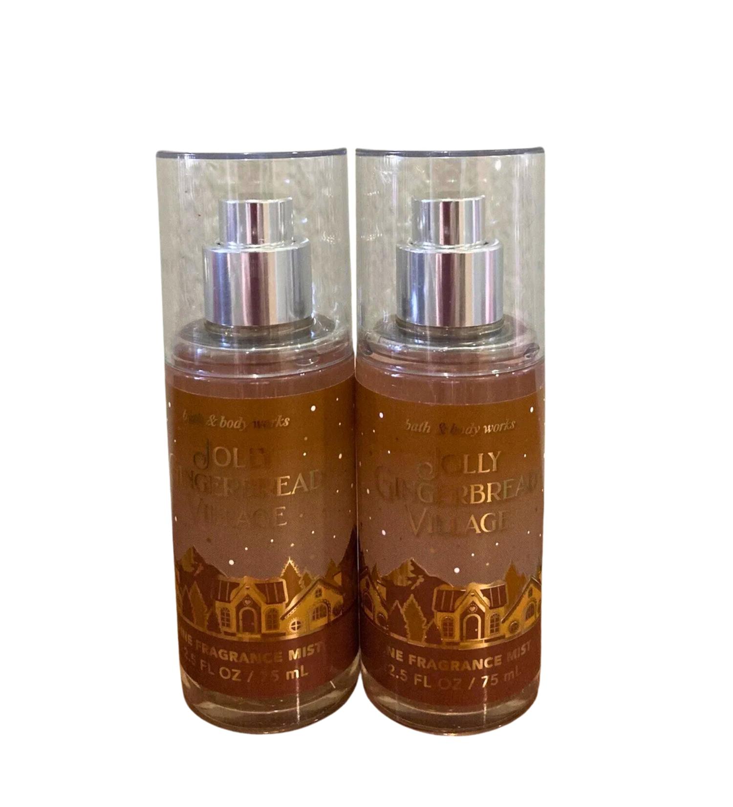 Bath & Body Works Mini Travel Size Fine Fragrance Mists 2.5oz Each Set of 2 (Jolly Gingerbread Village)