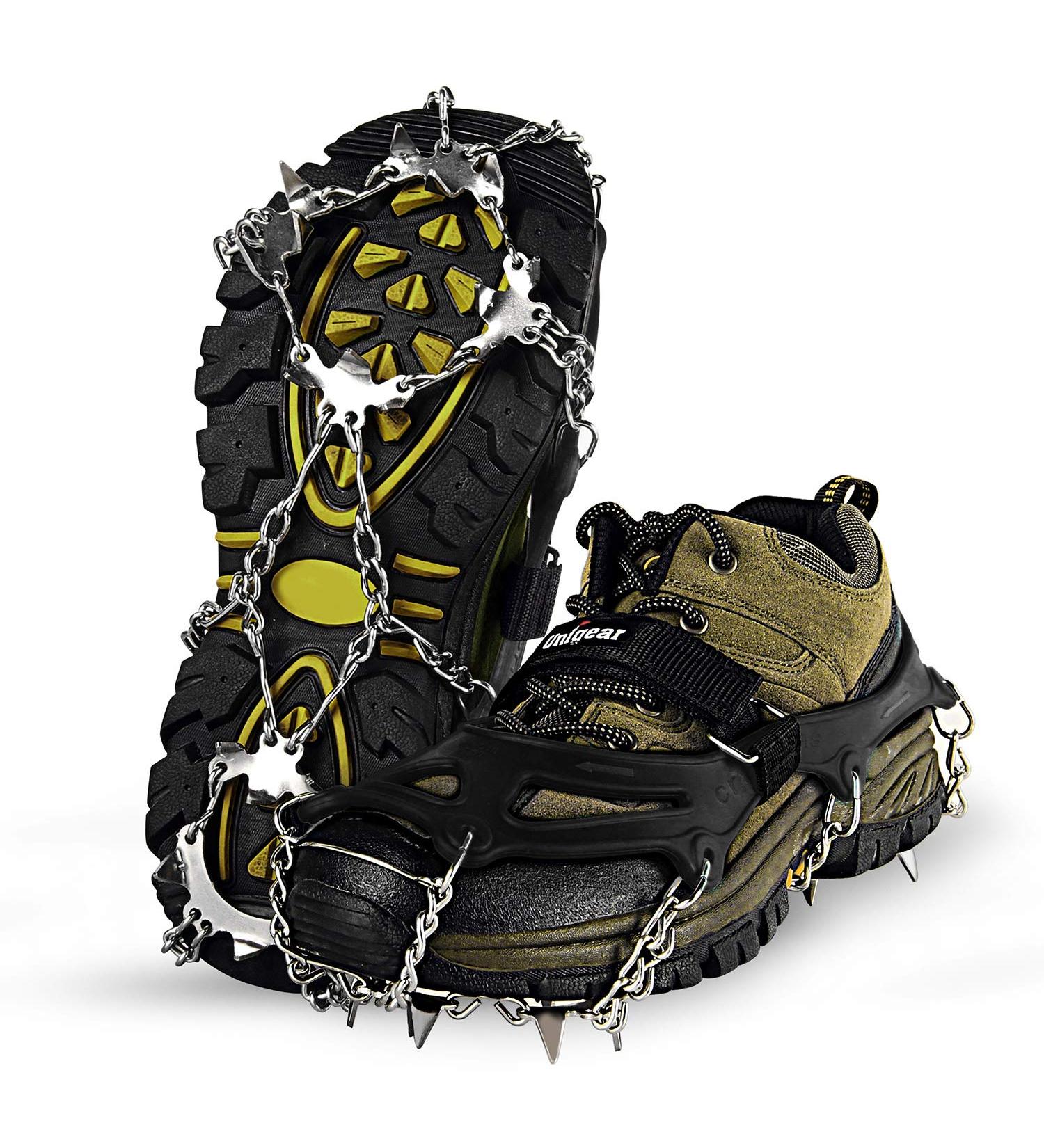 Unigear Ice Snow Grips with 18 Spikes - Black X-Large | Ideal for Walking, Jogging, Climbing and Hiking - Buy Online on GoSupps.com
