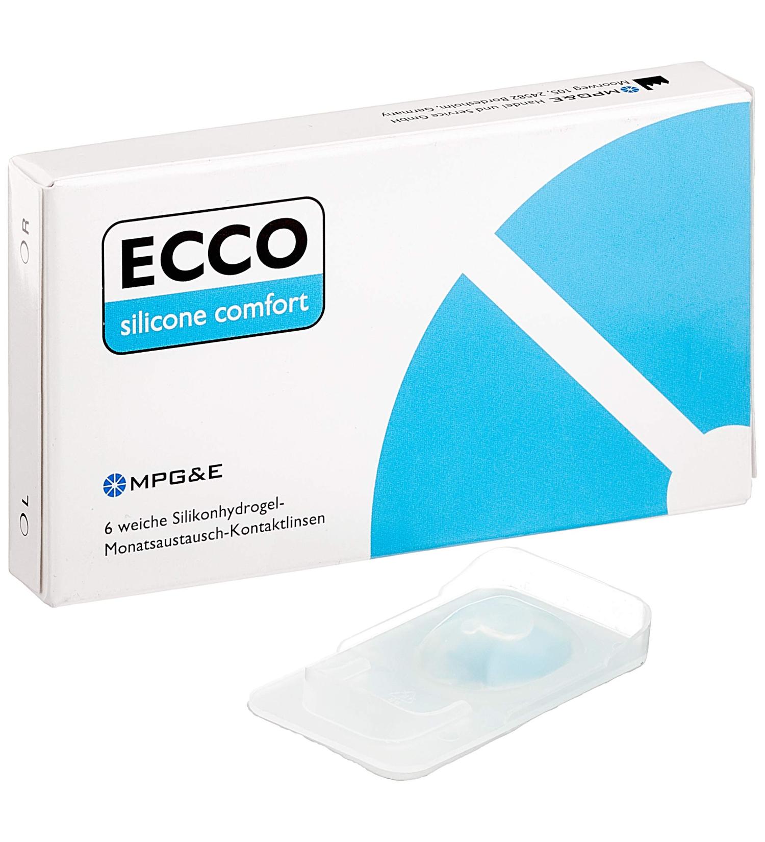 Ecco Silicone Comfort Monthly Lenses - 6 Pieces | Soft Contact Lenses | BC 8.60mm | DIA 14.20mm | -4.0 Diopters | International Shipping - Buy Online on GoSupps.com