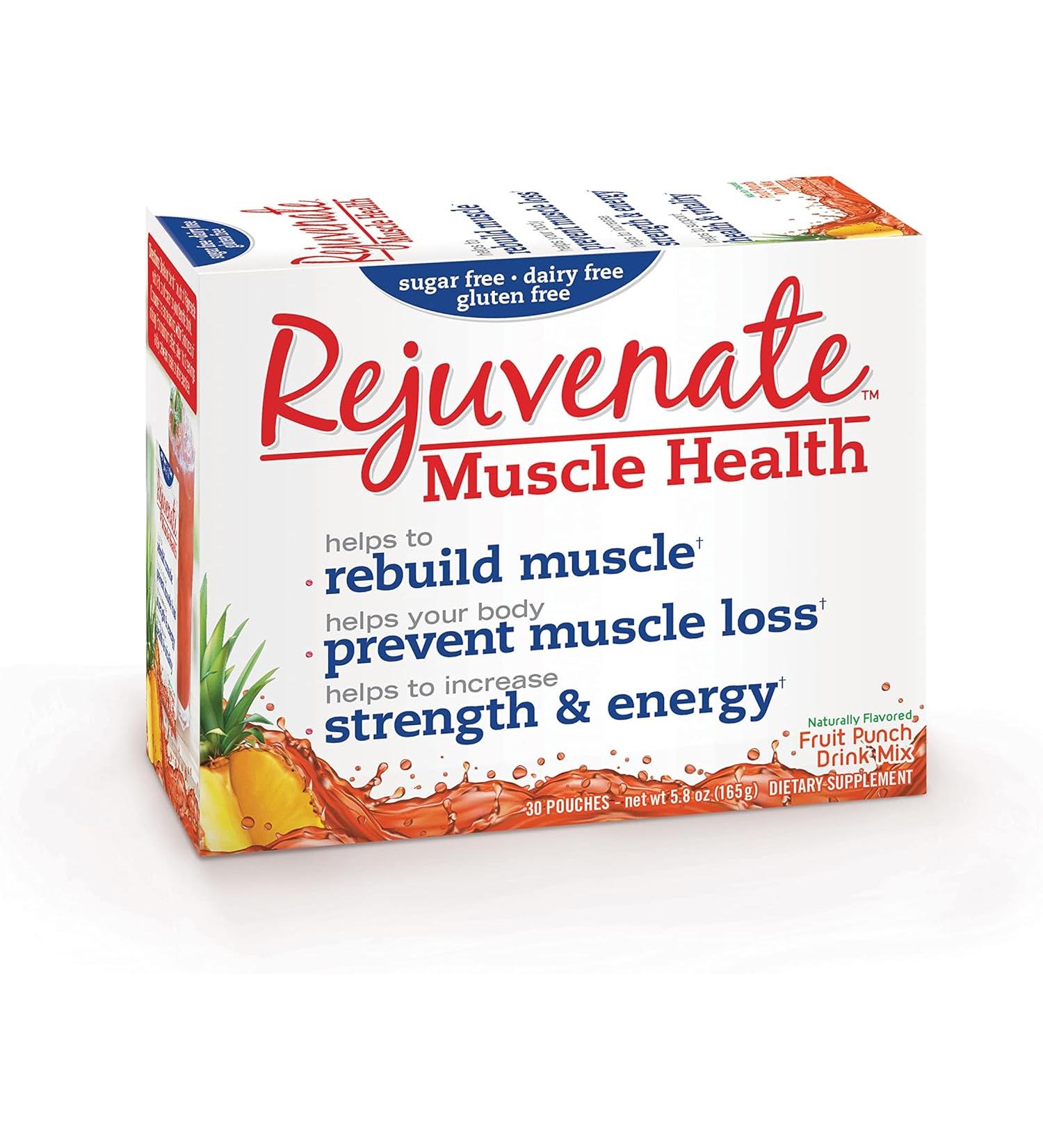 Rejuvenate Muscle Activator Drink Mix Sticks, Protein Powder Packets, Single Serving Protein Powder, Protein Powder Packets to Go - Fruit Punch, 30 Count - Buy Online on GoSupps.com