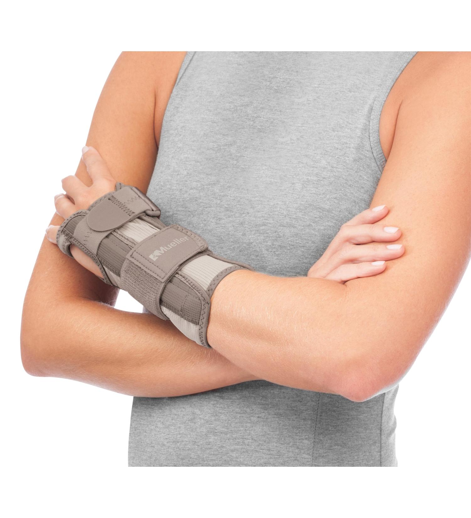 MUELLER Sports Medicine Reversible Wrist Stabilizer | Wrist Pain Relief Support for Carpal Tunnel Tendinitis & Arthritis | Small/Medium Taupe - Buy Online on GoSupps.com