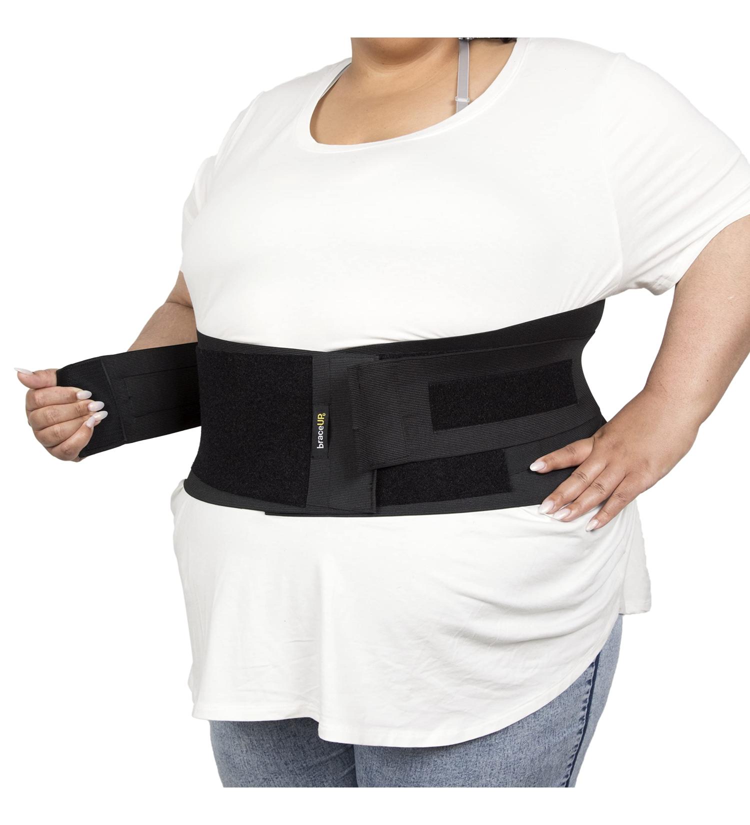 BraceUP Plus Size Back Brace 5XL - Lower Back Support for Herniated Disc & Back Pain Relief - Adjustable Straps & Compressions - Abdominal Binder for Women & Men - 188-218 cm - Buy Online on GoSupps.com