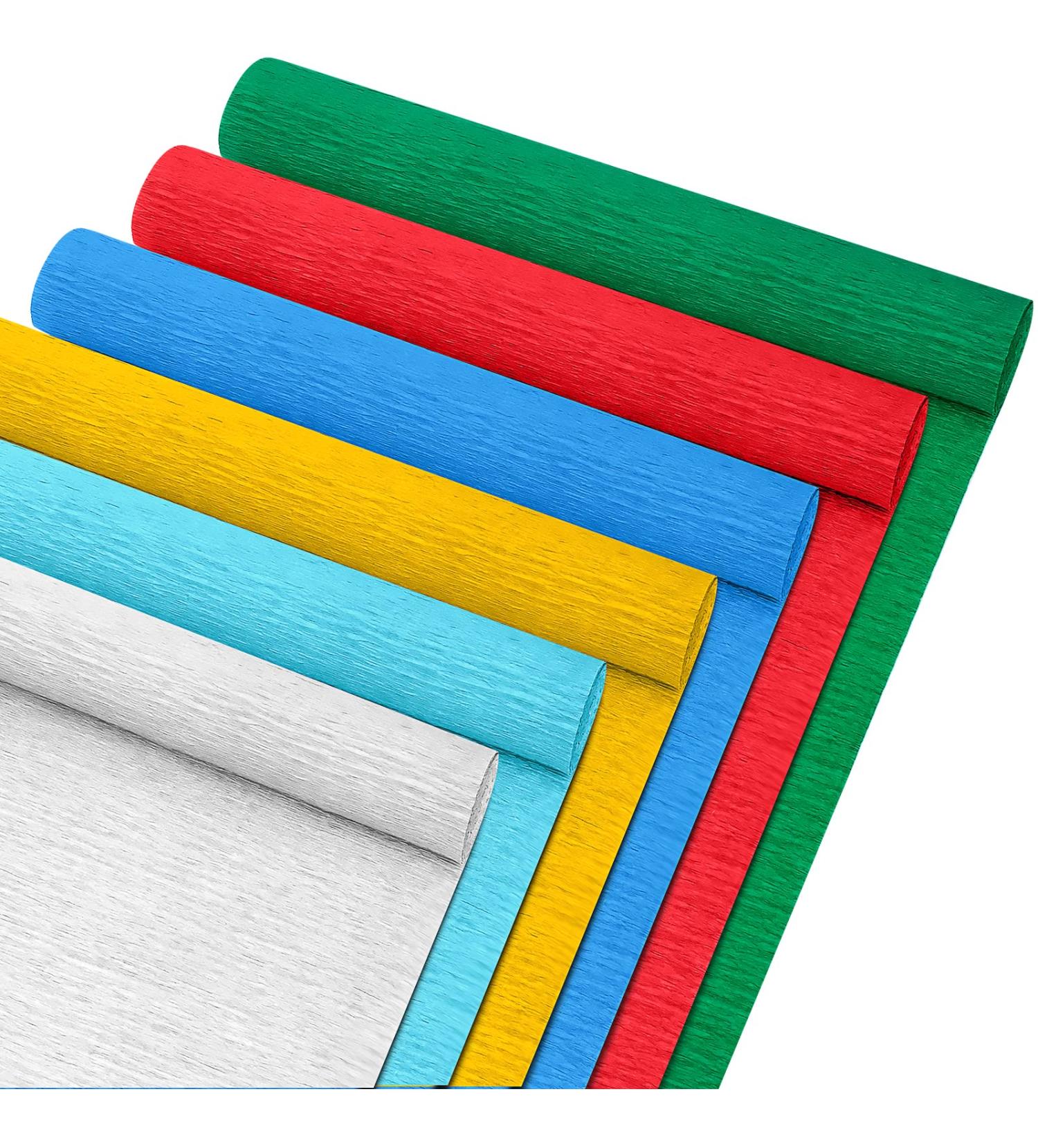 6 Rolls Colorful Crepe Paper Streamers for Cinco De Mayo Party Decor - 10in x 8 Feet - Red Green Blue Gold White - Ideal for Mexican Birthday, Wedding, Baby Shower, Christmas - Buy Online on GoSupps.com