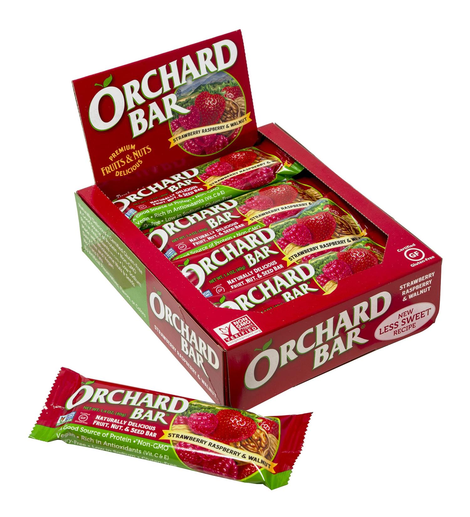 Orchard Bars Non-GMO Strawberry Raspberry Walnut Bars - 12 Pack 1.4oz - Buy Online on GoSupps.com