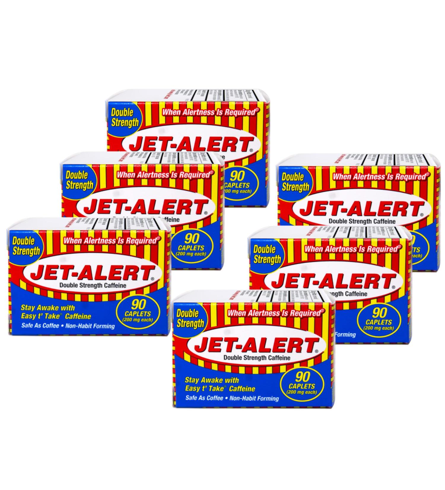 Jet Alert Double Strength Alertness Aid Caplets 200mg-90 Ct Value Packs (6) - Buy Online on GoSupps.com