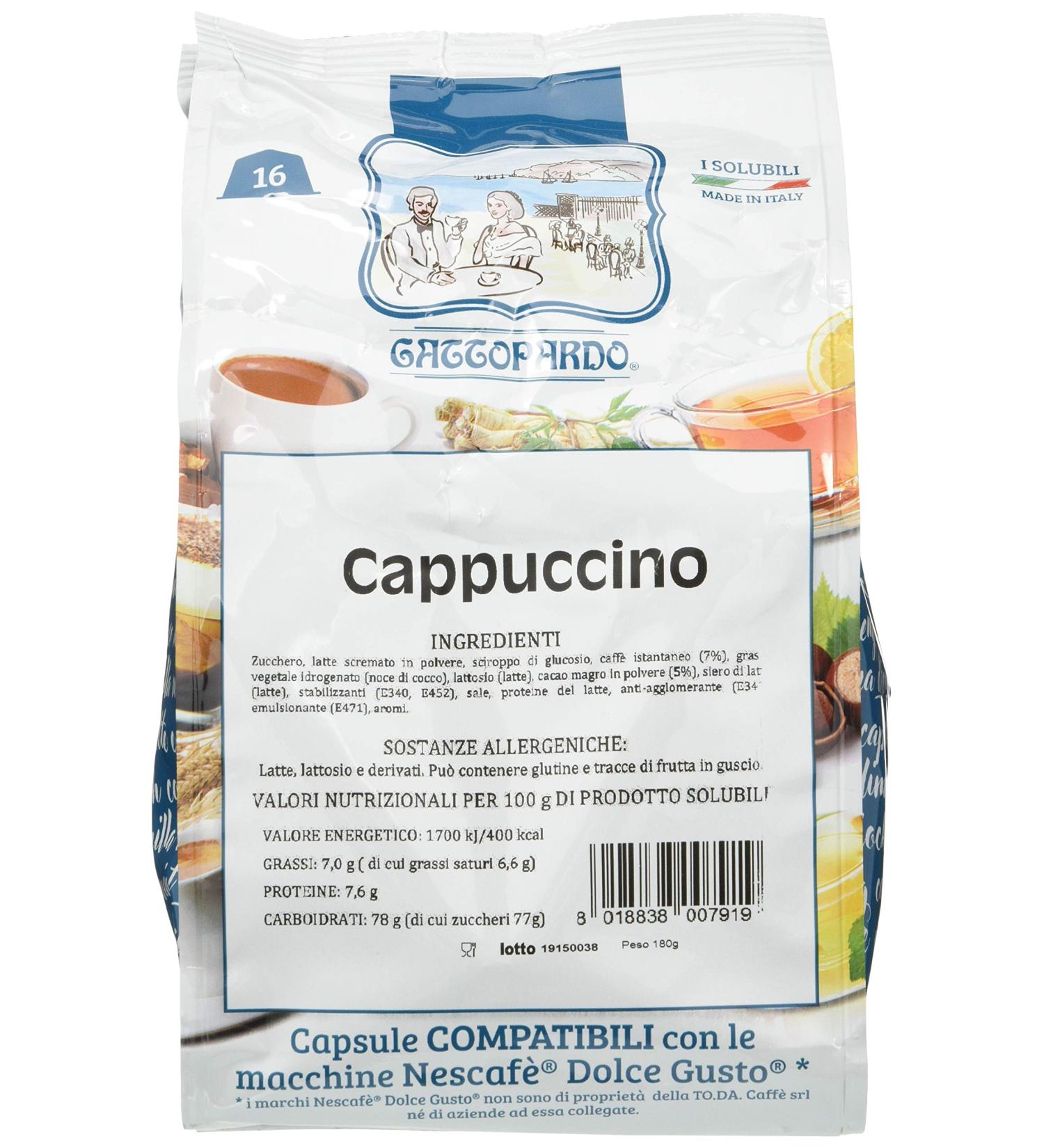  GATTOPARDO Gattopardo Cappuccino Capsules Comp. Dolce Gusto - 96 pieces - Buy Online on GoSupps.com