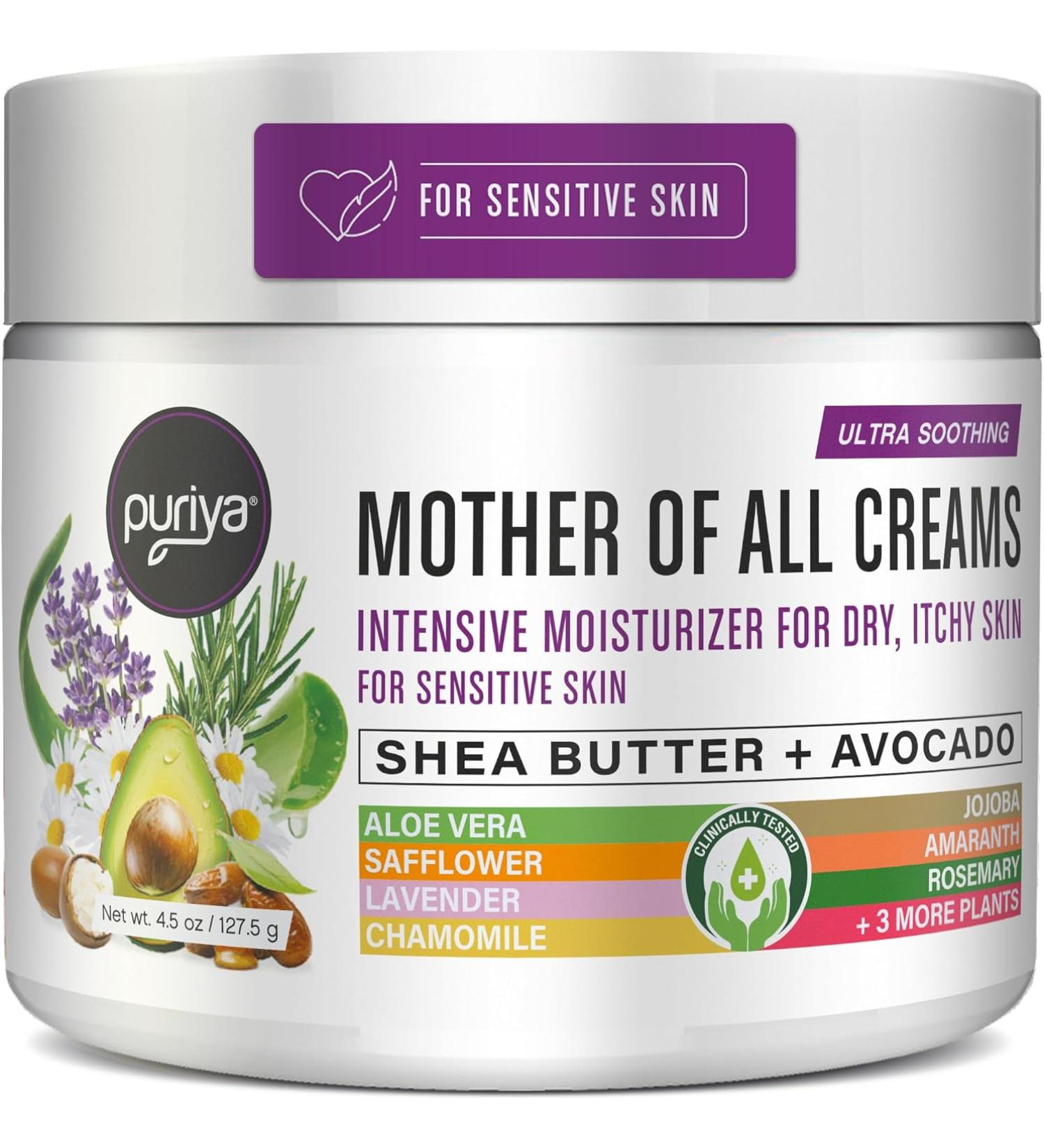 Puriya Hydrating Soothing Moisturizer with Honey & Shea Butter - For Dry, Irritated Skin - Plant Based Mother of All Creams - Light Peppermint - 4.5 oz - Buy Online on GoSupps.com