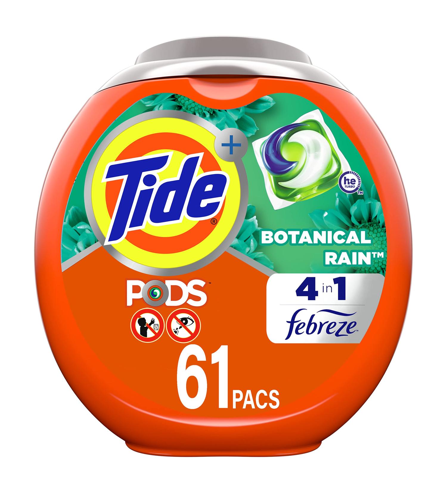 Tide PODS Botanical Rain Scent 61 Count - 4-in-1 HE Turbo Laundry Detergent - Buy Online on GoSupps.com