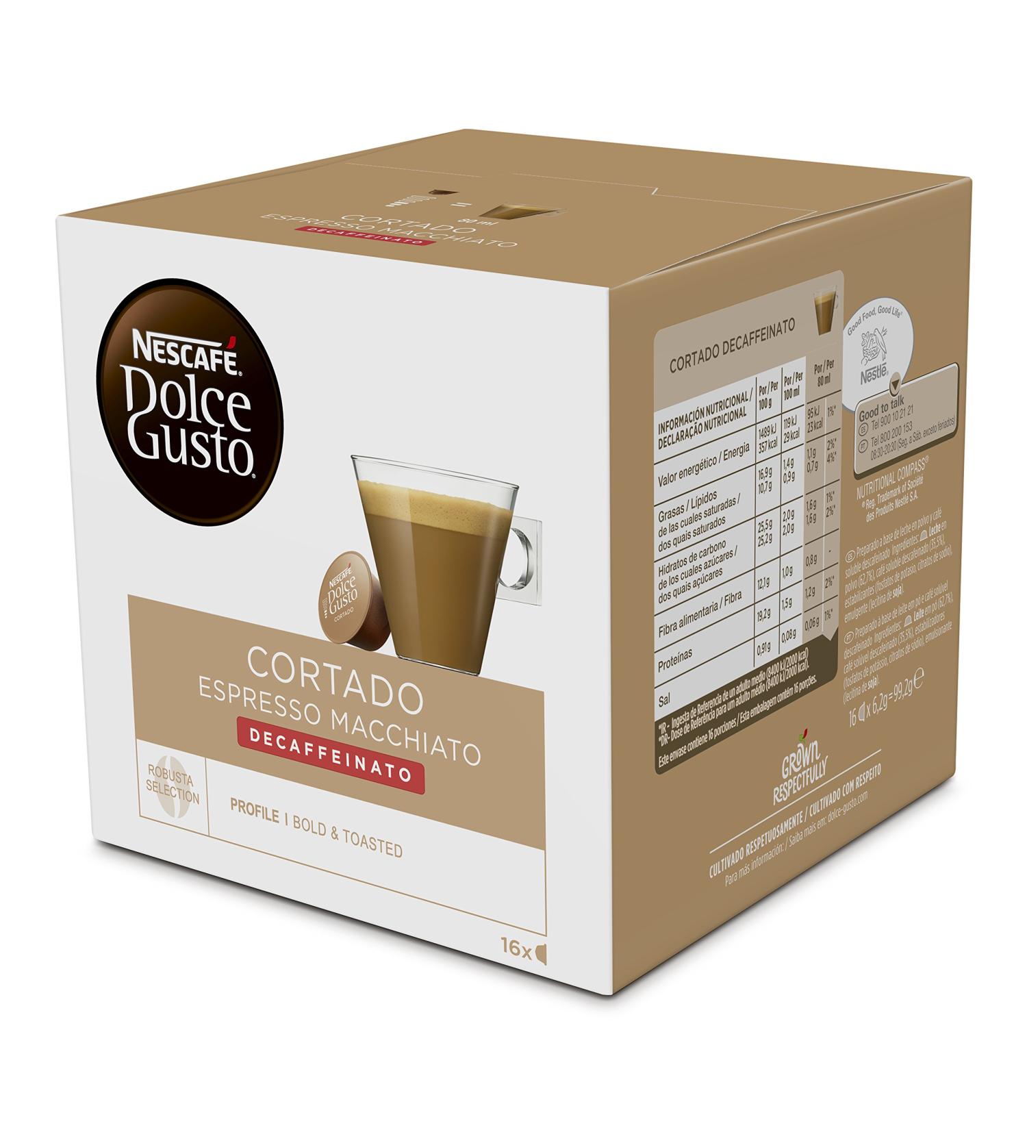 Koffiecapsules Nescaf Dolce Gusto 94314 Espresso Macchiato Decaffeinated 16 uds - Buy Online on GoSupps.com