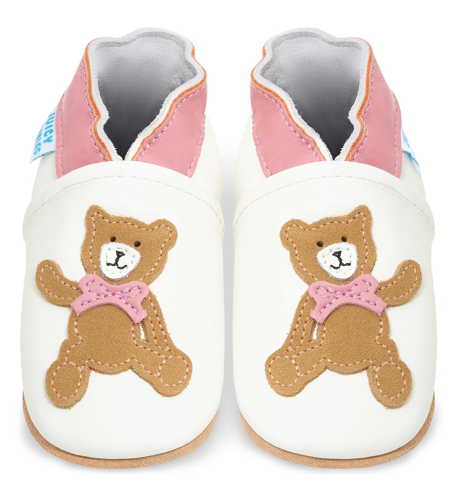 Soft Sole Baby Shoes for Girls and Boys | Leather Toddler Walking Shoes 12-18 Months Pink Teddy - Buy Online on GoSupps.com