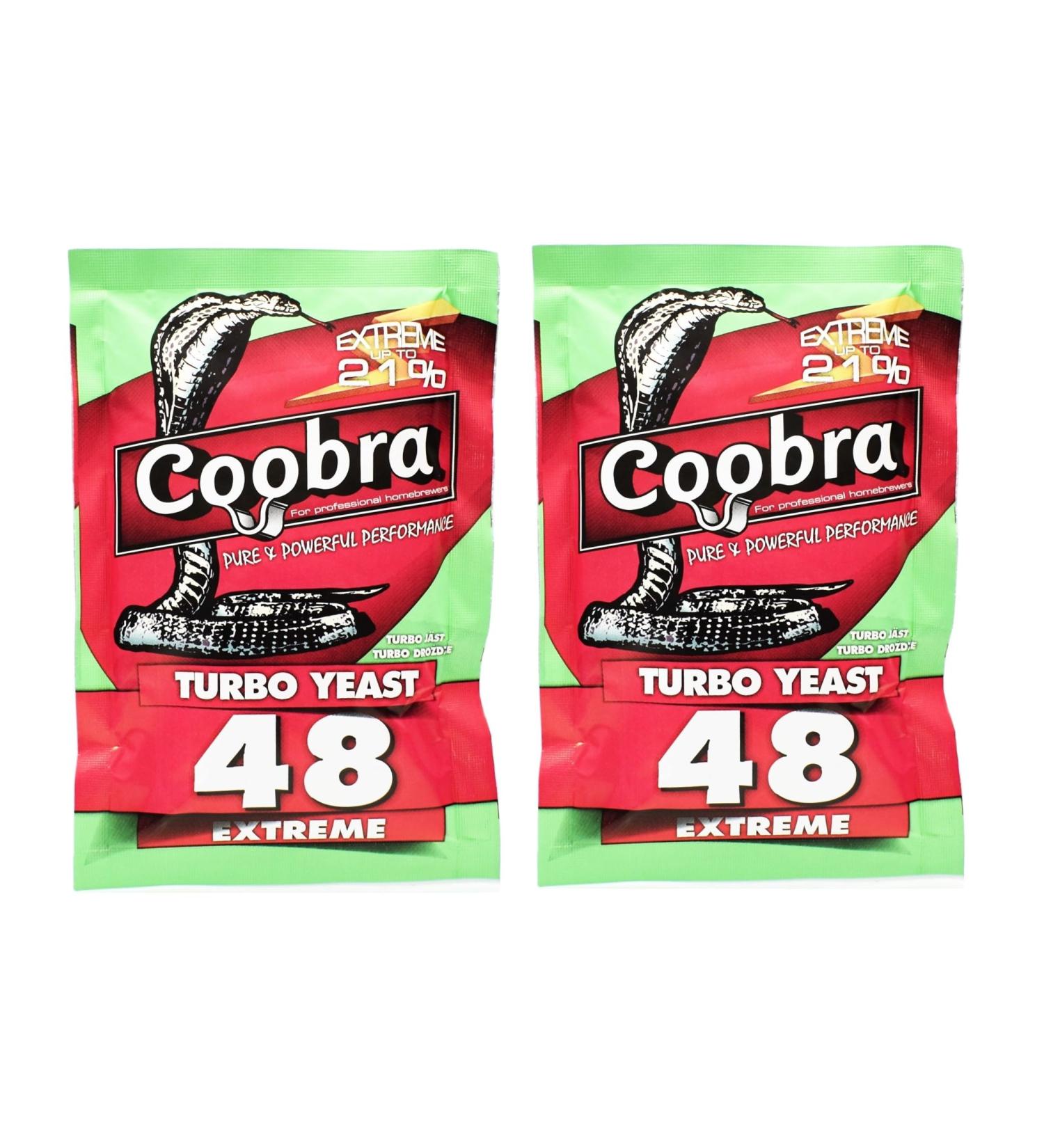 2 x Turbo Levure - Coobra 48 Extreme 135g Levure pour la fermentation du sucre et des fruits Distillateurs Levure Levure Rapide Gn le Alcool
