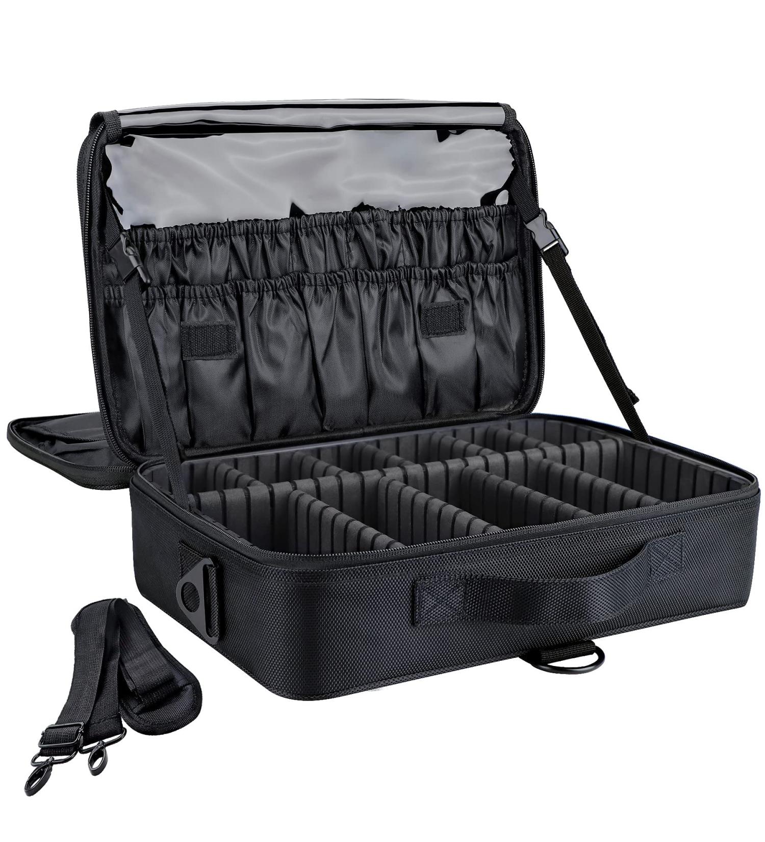 Cosmetics Pocket - 3 Layer Waterproof Makeup Organizer Bag | Portable Artist Travel Case with Adjustable Dividers - 13.4m Black - Buy Online on GoSupps.com