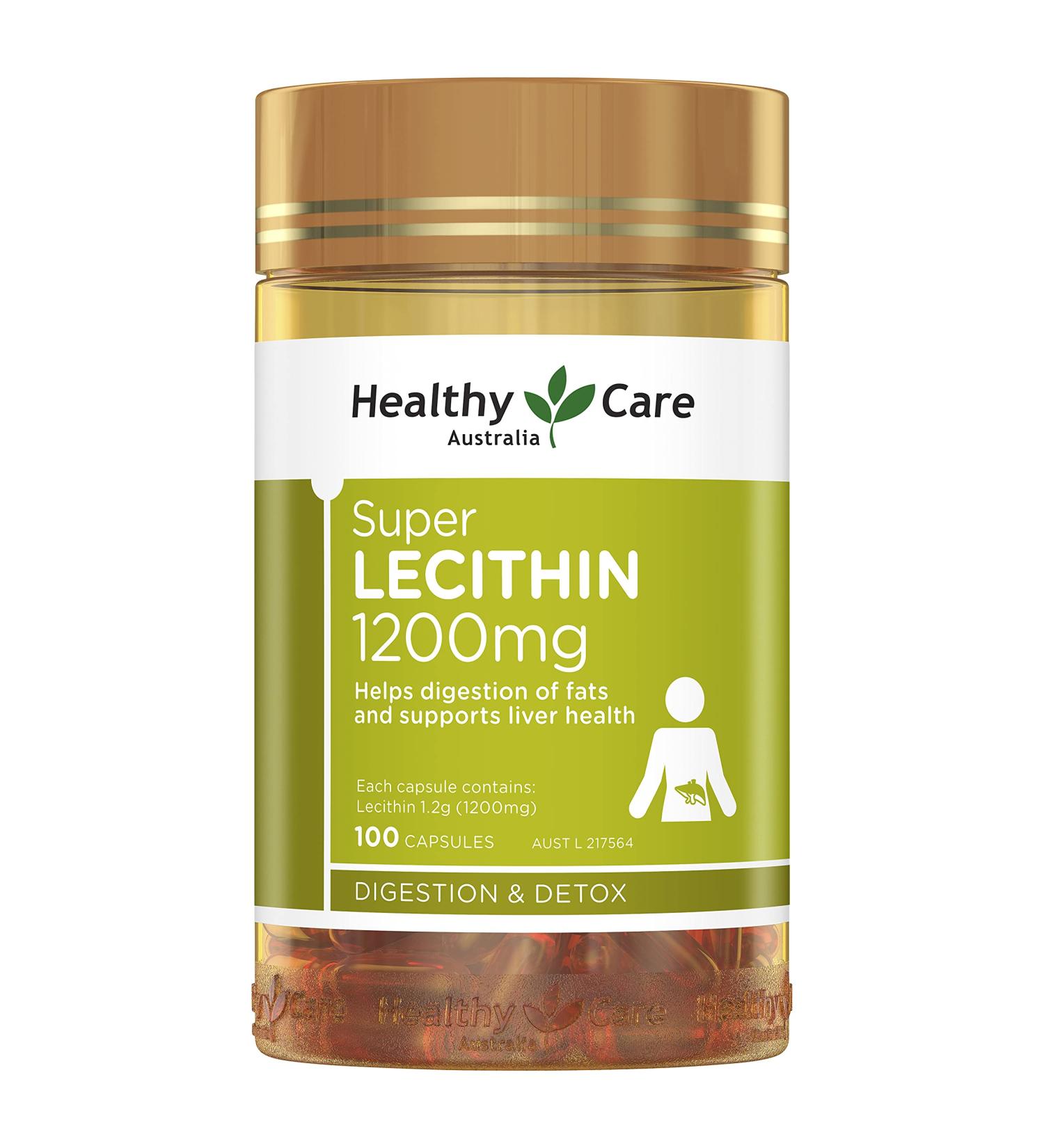 Healthy Care Lecithin 1200mg 100caps - Natural Brain Booster and Liver Support - Buy Online on GoSupps.com