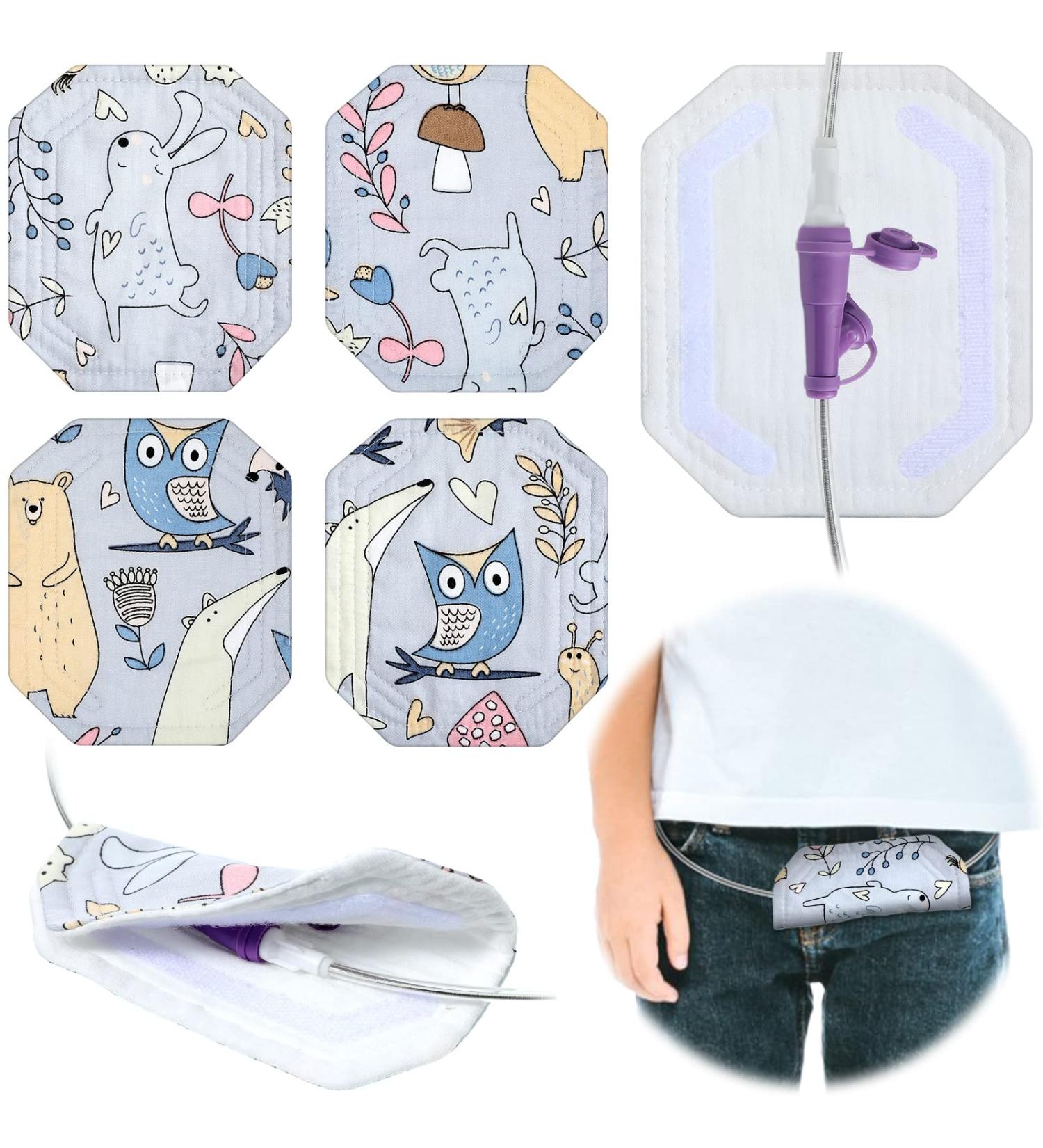 4 Pack Soft Feeding Tube Port Covers with Hoop and Loop Strap - Reusable for Kids and Adults - Buy Online on GoSupps.com