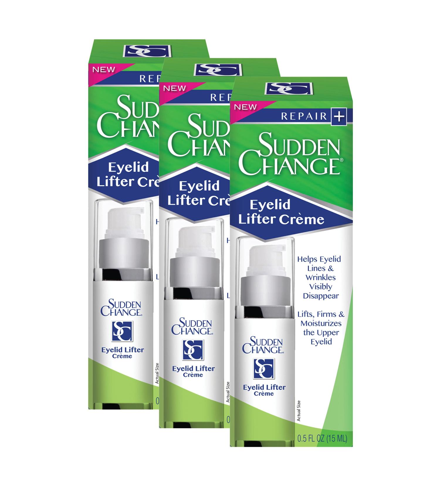 Sudden Change Eyelid Lifter Crme - Anti-Wrinkle & Firming Formula, Antioxidant-Rich, Makeup-Friendly - 0.5 oz (Pack of 3) - Buy Online on GoSupps.com