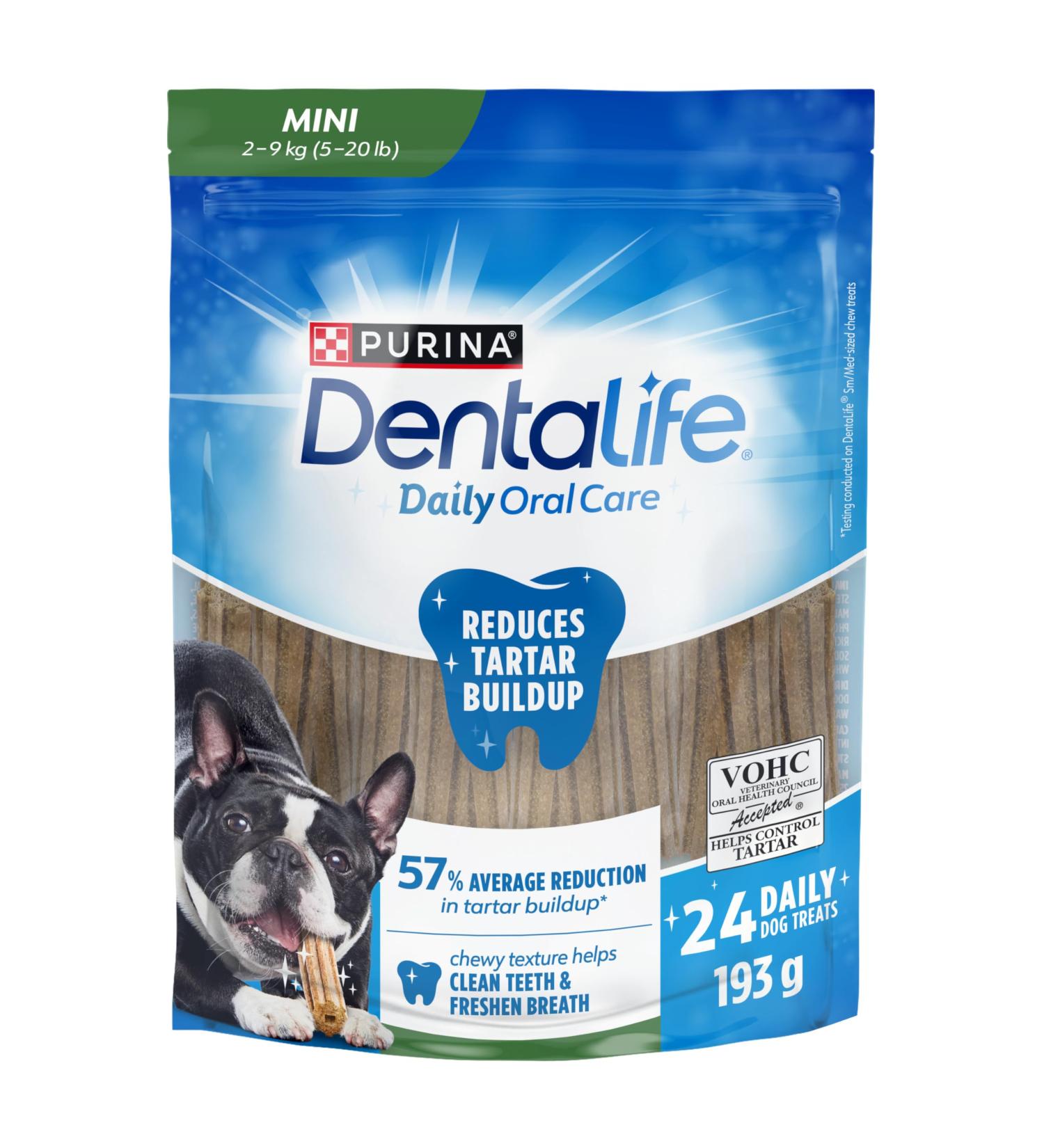 DentaLife Daily Oral Care Dog Treats for Mini Breed Dogs - 193 g Pouch (1 Pack) 193 g (Pack of 1) - Buy Online on GoSupps.com