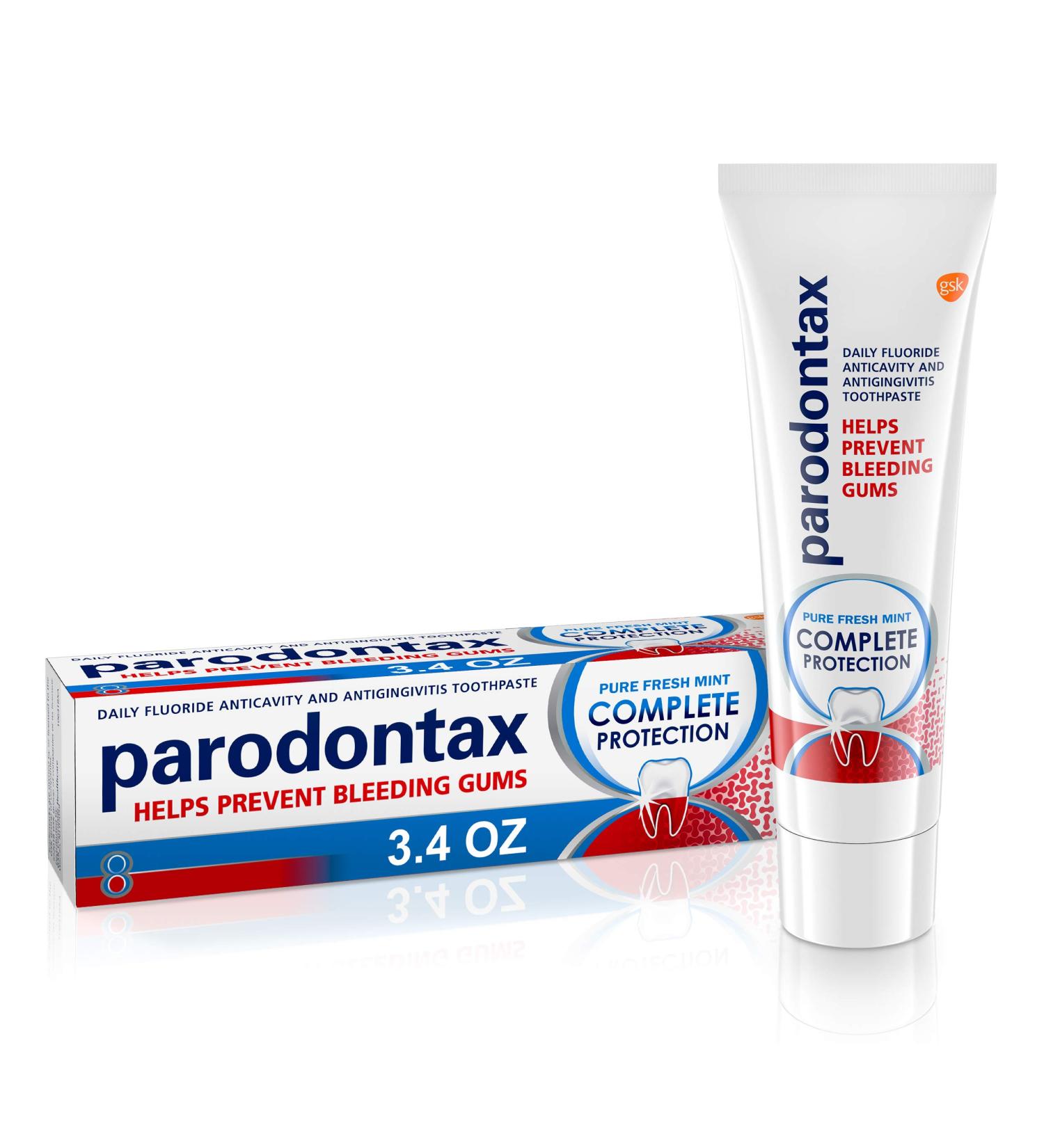 Parodontax Complete Protection Toothpaste for Bleeding Gums - Gingivitis Treatment & Cavity Prevention - Pure Fresh Mint 3.4oz - Buy Online on GoSupps.com