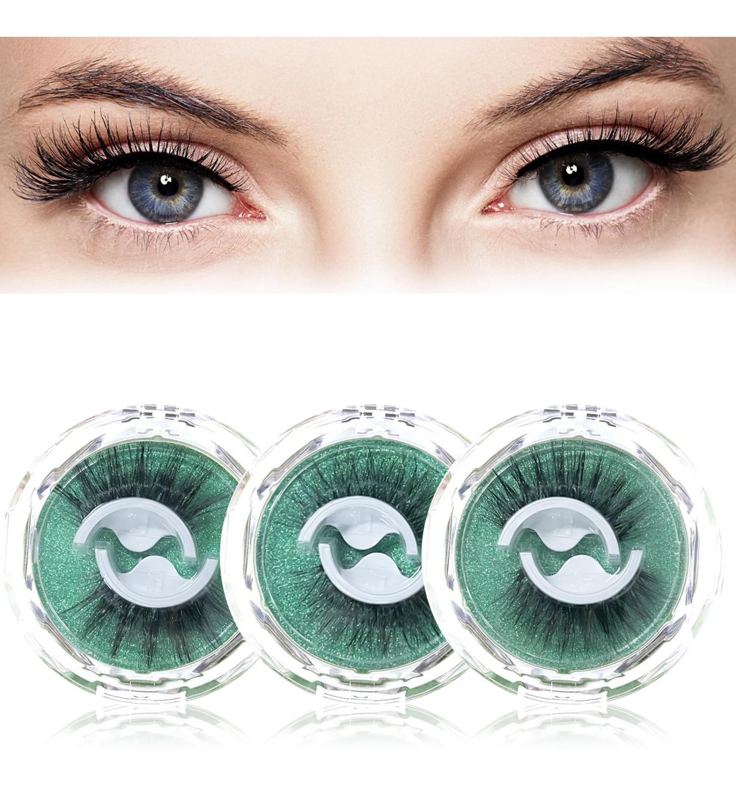 Shop Waterproof False Lashes | Self-Adhesive Fake Eyelashes for Women - Natural Look Reusable No Glue Needed - 3 Pairs - Buy Online on GoSupps.com