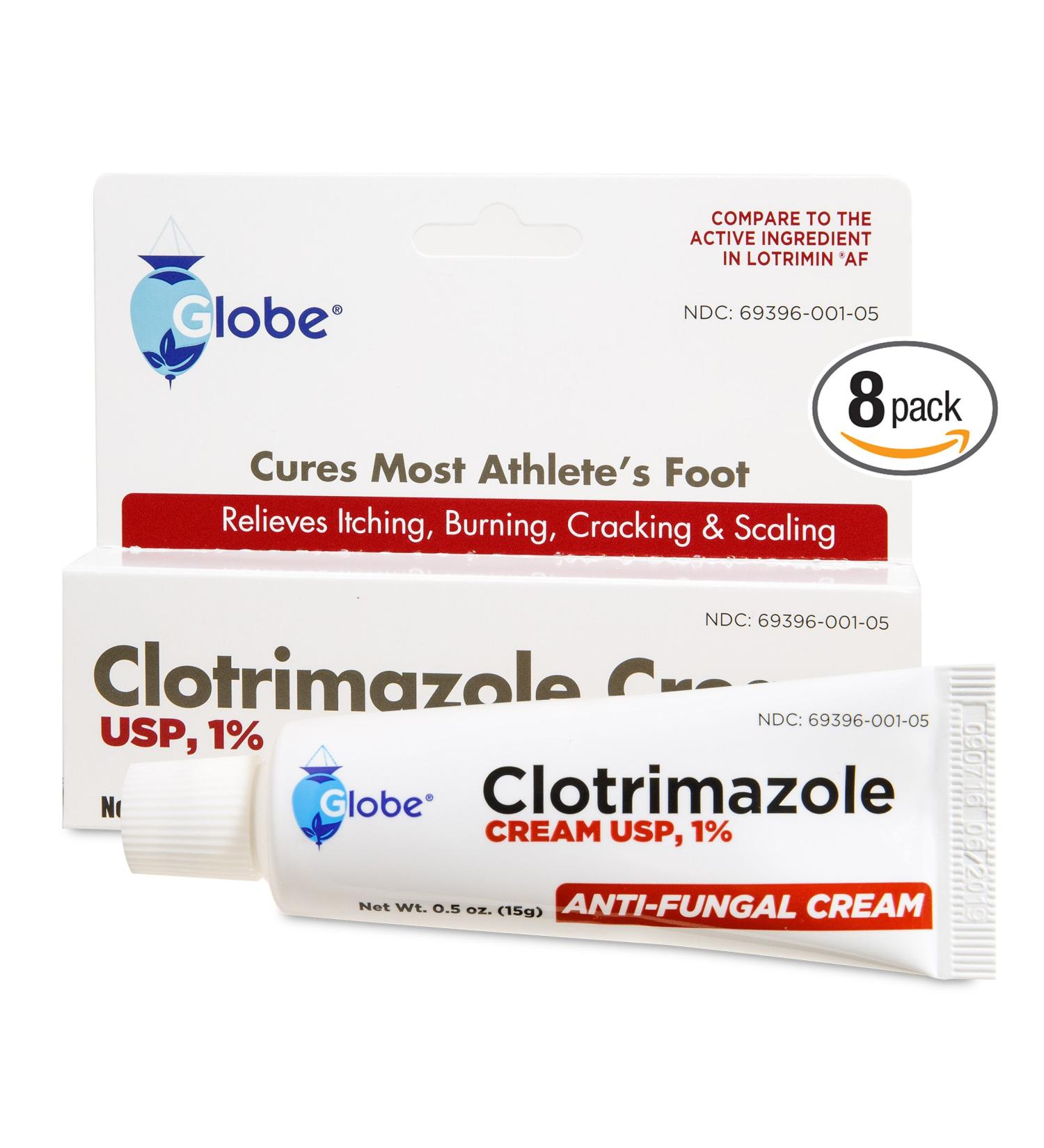 Clotrimazole 1% Cream 0.5 oz (8 Pack) - Travel Size, Compare to Lotrimin - Buy Online on GoSupps.com
