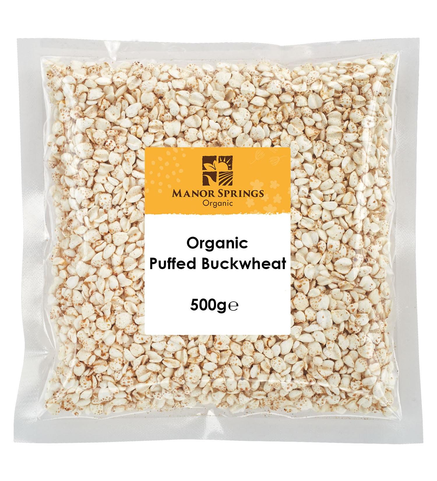 Manor Springs Organic Puffed Buckwheat 500g - Gluten-Free & Non-GMO - Buy Online on GoSupps.com