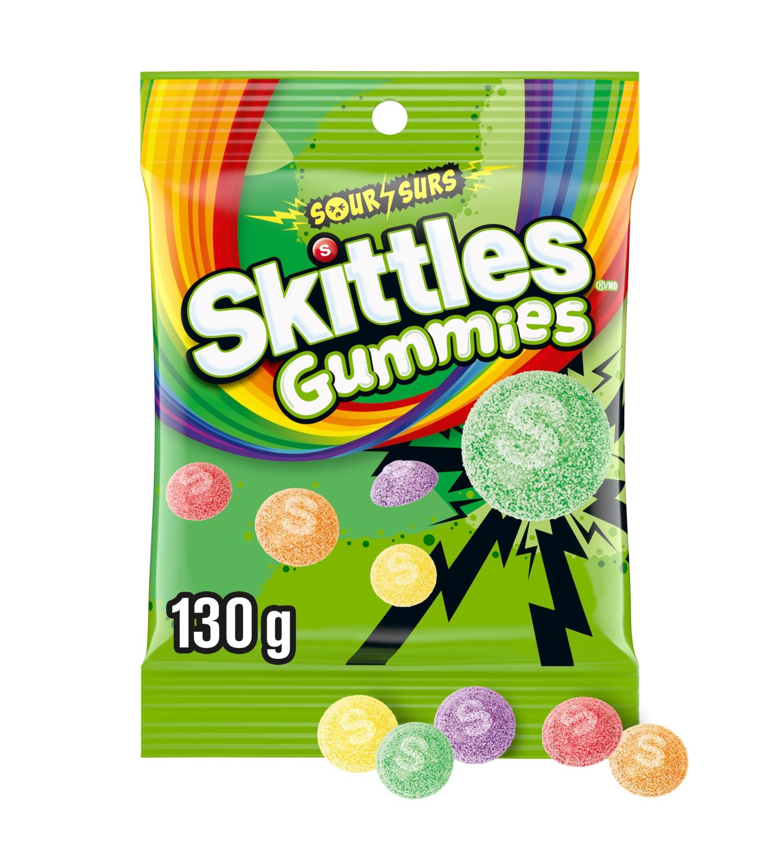 SKITTLES Sour Gummies Chewy Candy 130g (12 Packs) - Buy Online on GoSupps.com
