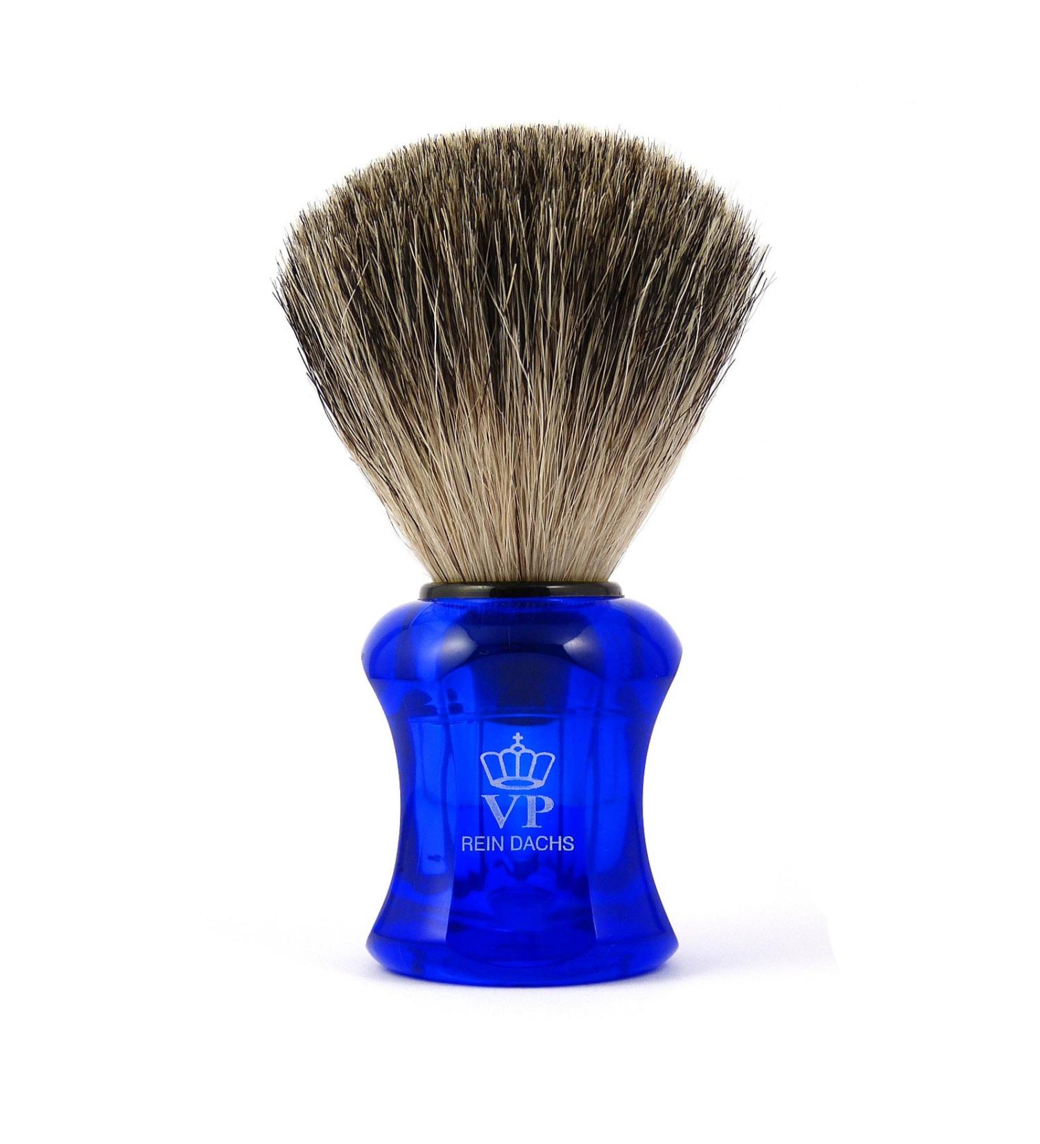 Shaving brush Royal VP - with real pure badger hair - handle blue