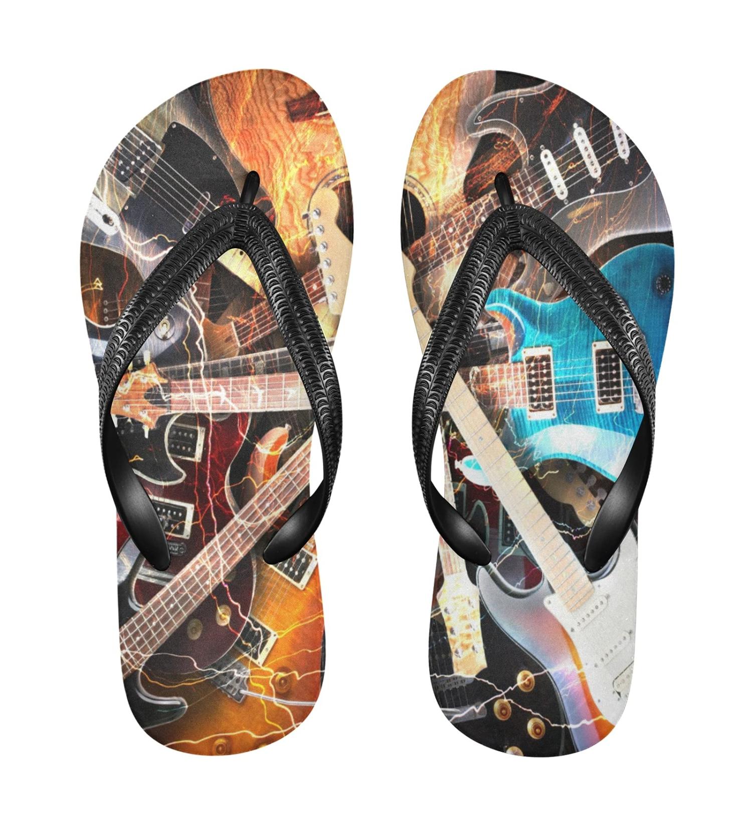 Mnsruu Electric Guitar Flip Flops | XXL Comfort for Home Hotel Spa and Travel - Unisex Design for Men & Women - Buy Online on GoSupps.com