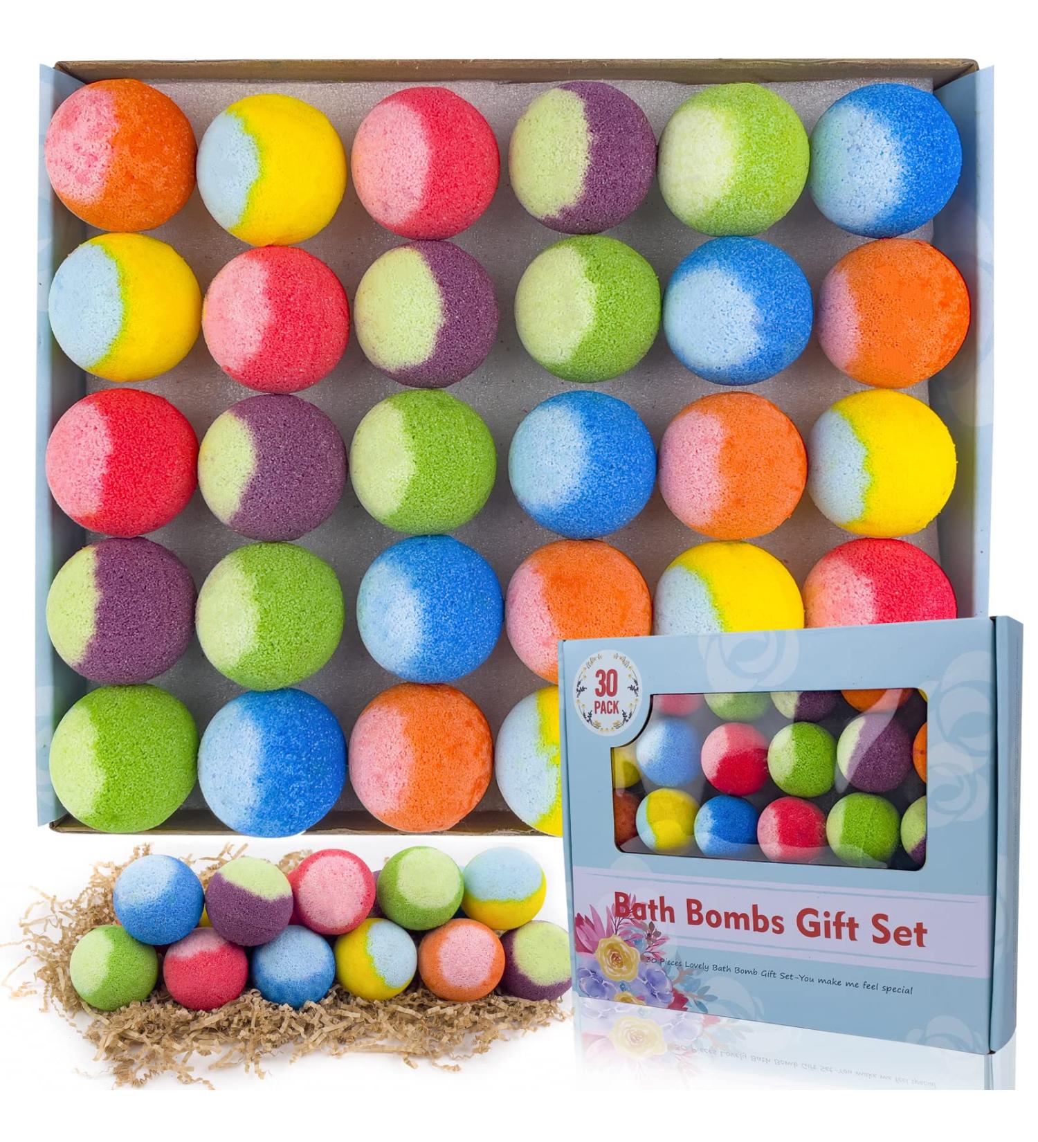 30 Pcs Bath Bomb Natural Organic Mini Bath Bombs Handmade with Rich Fizz - Best Birthday Gift for Kids/Women/Men Mother's Day 30 bath bombs - Buy Online on GoSupps.com