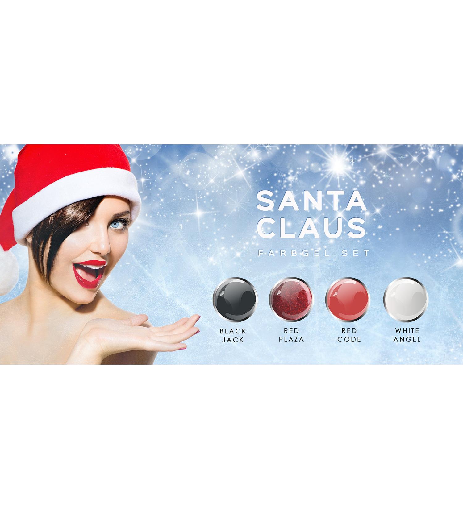N&BF 4er Color Gel Set Santa Claus | 4x5 ml UV Color Gel Set | Christmas Nail Art Colors | Made in EU | Professional Gel for Geln gel & Nail Design - Buy Online on GoSupps.com