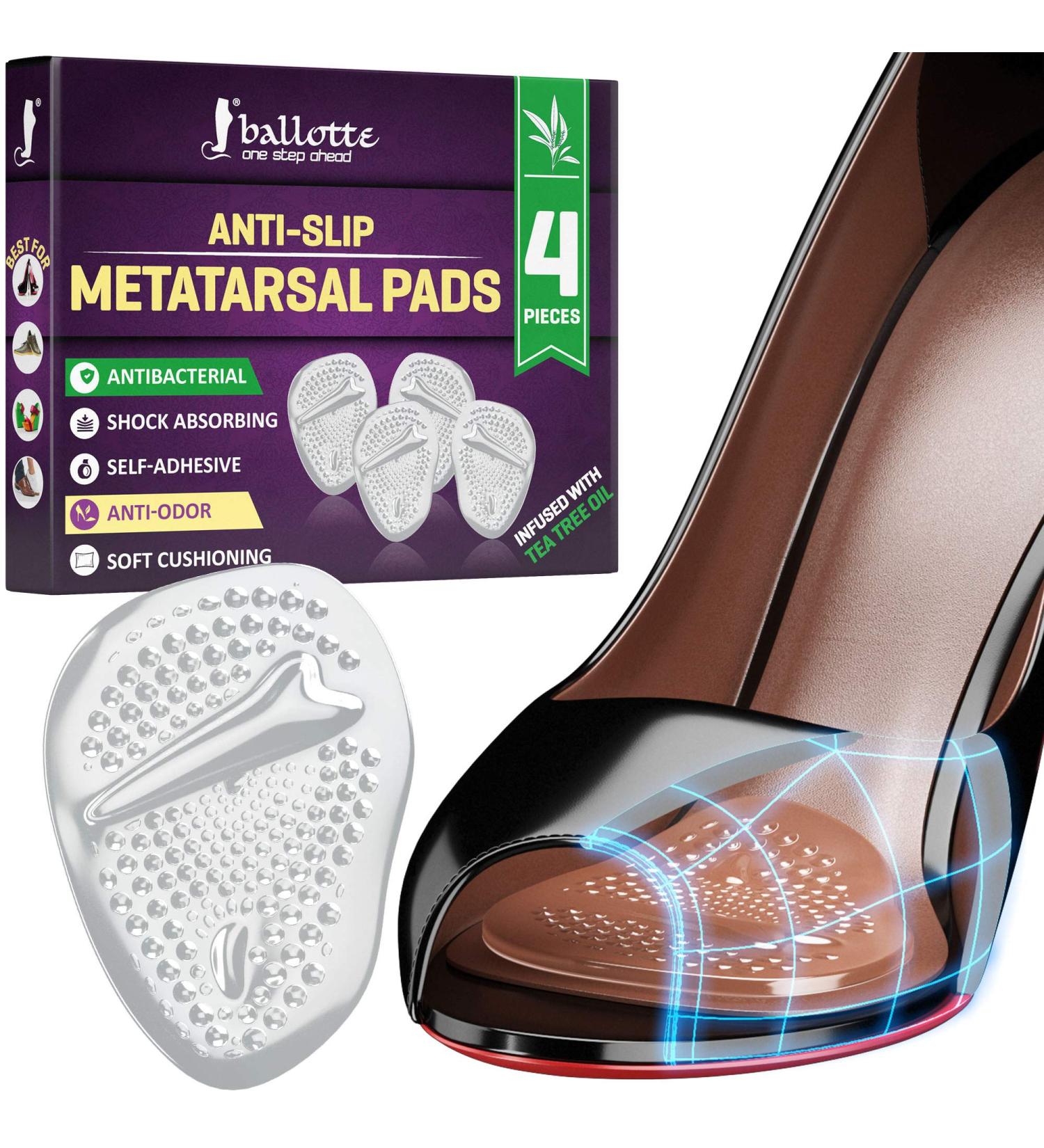 Ballotte Premium Silicone Ball of Foot Cushions - Tea Tree 4 Pack | High Heel Inserts for Women - Gel Heel Pads/Metatarsal Pads | Anti-Slip Cushion Inserts/Shoe Pads Metatarsal Pads - Tea Tree - Buy Online on GoSupps.com