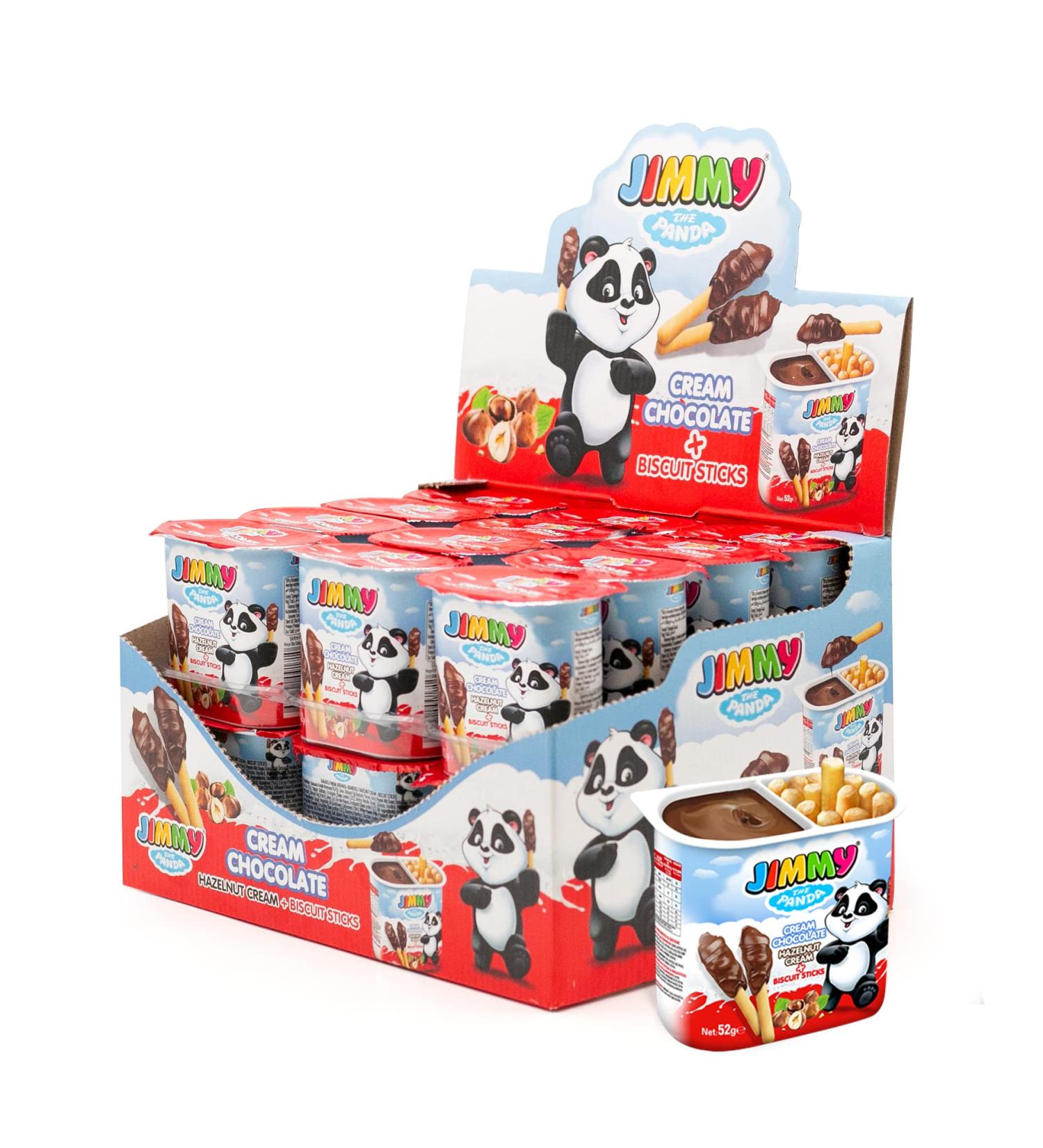 Jimmy The Panda Chocolate Hazelnut Spread with Biscuit Sticks 1.8oz Snack Pack - 24 Count - Buy Online on GoSupps.com