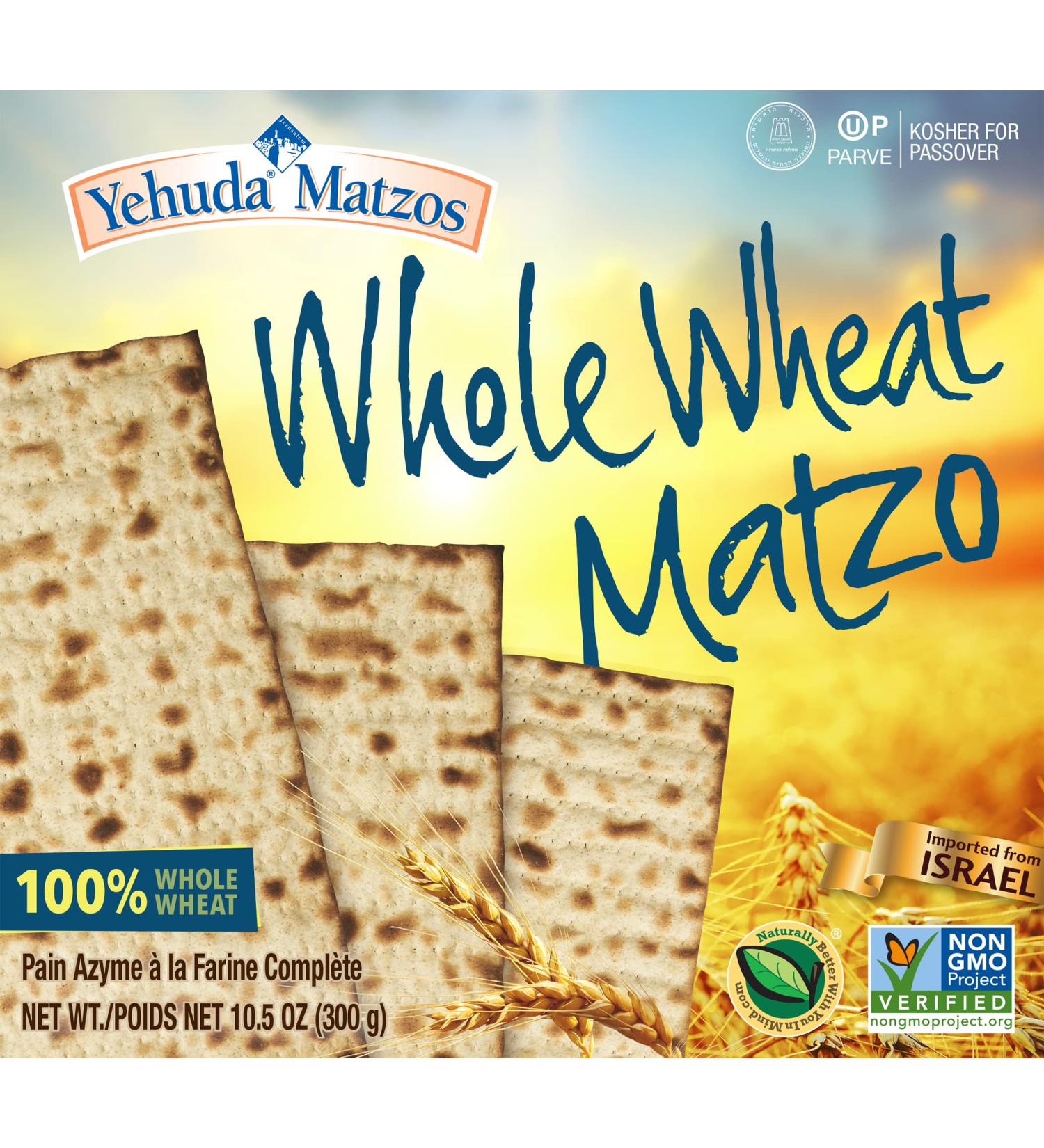 Yehuda Whole Wheat Matzo 10.5oz (3 Pack) Great Value!