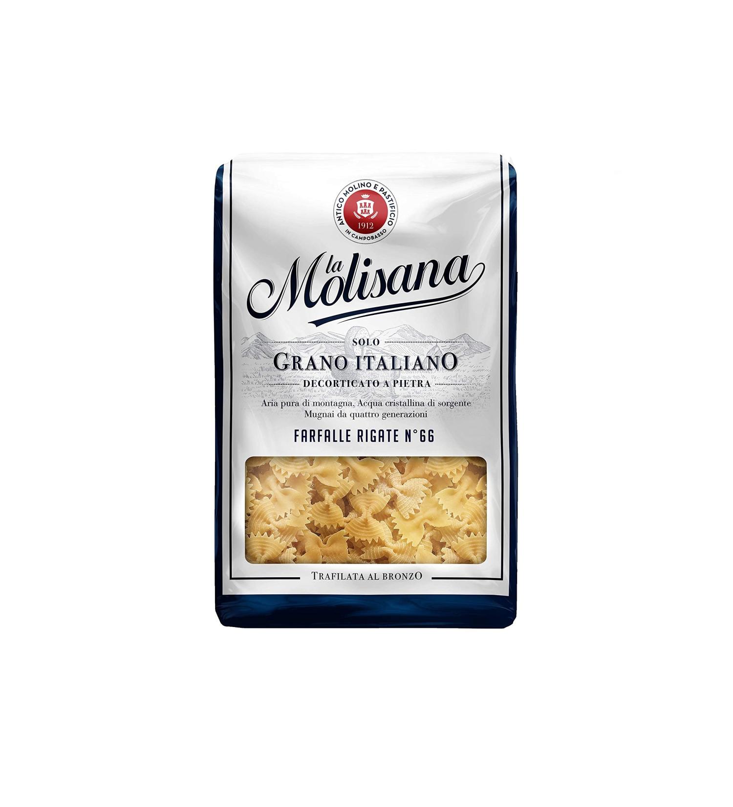 La Molisana La Molisana Farfalle Rigate No. 66 Short pasta only Italian grain 24 boxes of 500 g (total 12 kg)