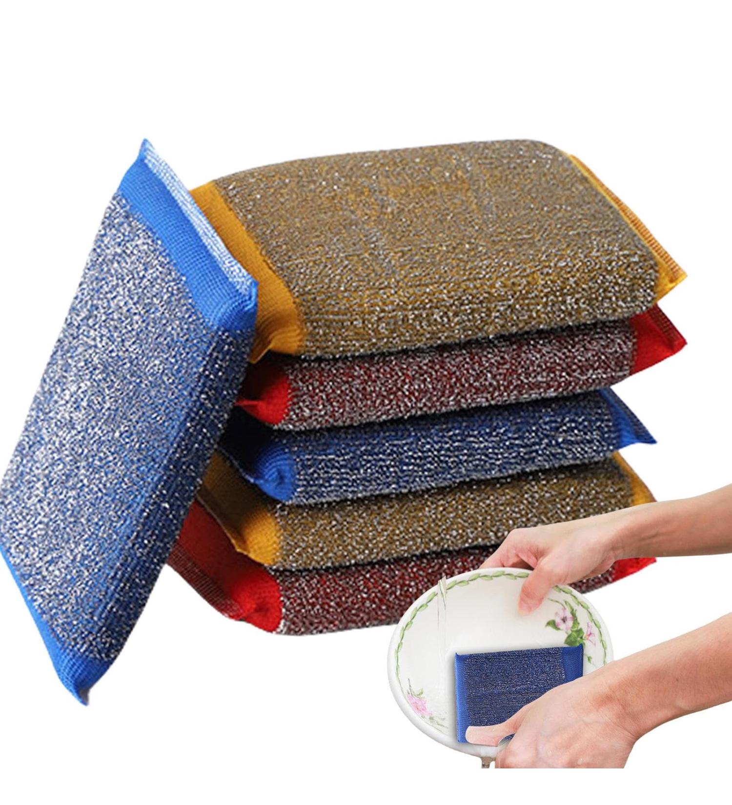 Wire Dishwashing Scrubber | Non-Scratch Washing Scrub Pads - Household Cleaning Tools Reusable Dishwashing Scrub Sponge for Kitchen Sink Faucets Colorful2 - Buy Online on GoSupps.com