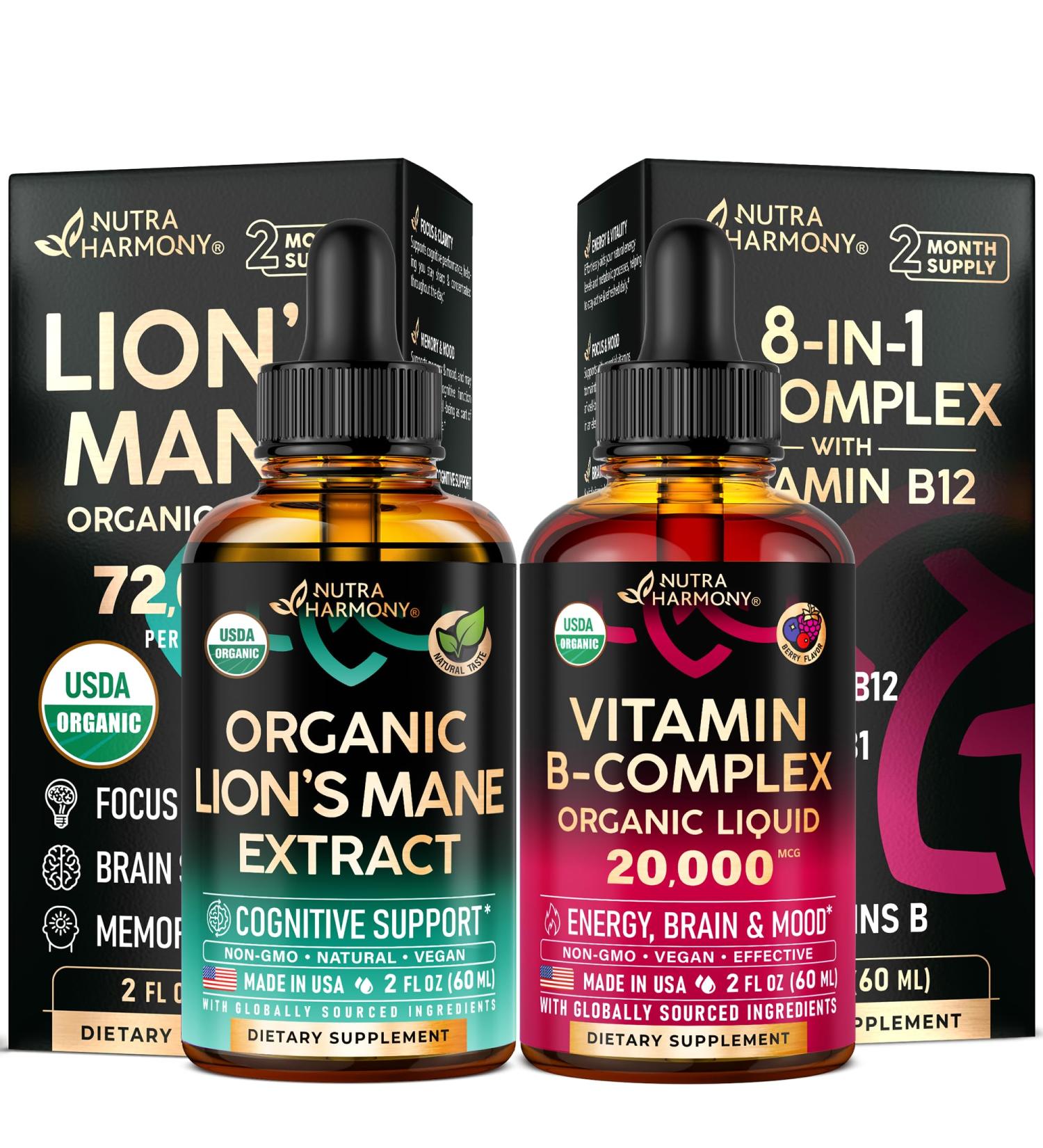 NUTRAHARMONY Lions Mane & Vitamin B-Complex Drops