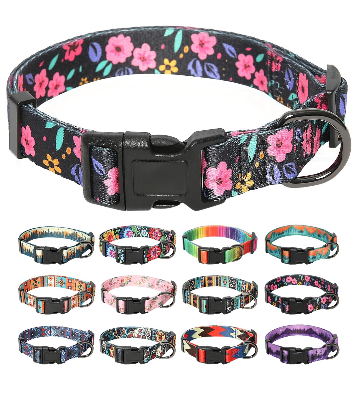 Heele Dog Collar for All Sizes - Adjustable & Comfortable Floral Collars for Puppies & Dogs | Robust Design | Shop Internationally - Buy Online on GoSupps.com