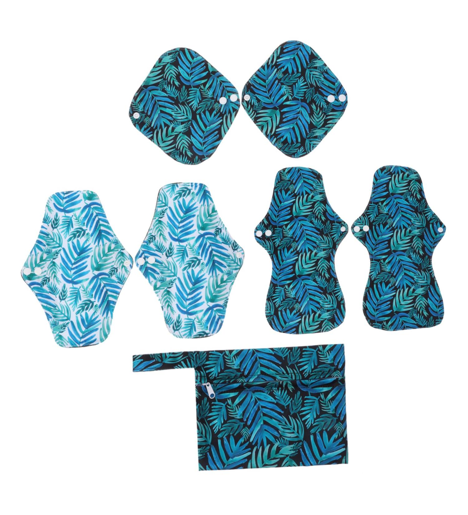 Napkin Set: Women's Bamboo Charcoal Menstrual Pads for Adults - Reusable Cloth Towels and Linen Briefs - Buy Online on GoSupps.com